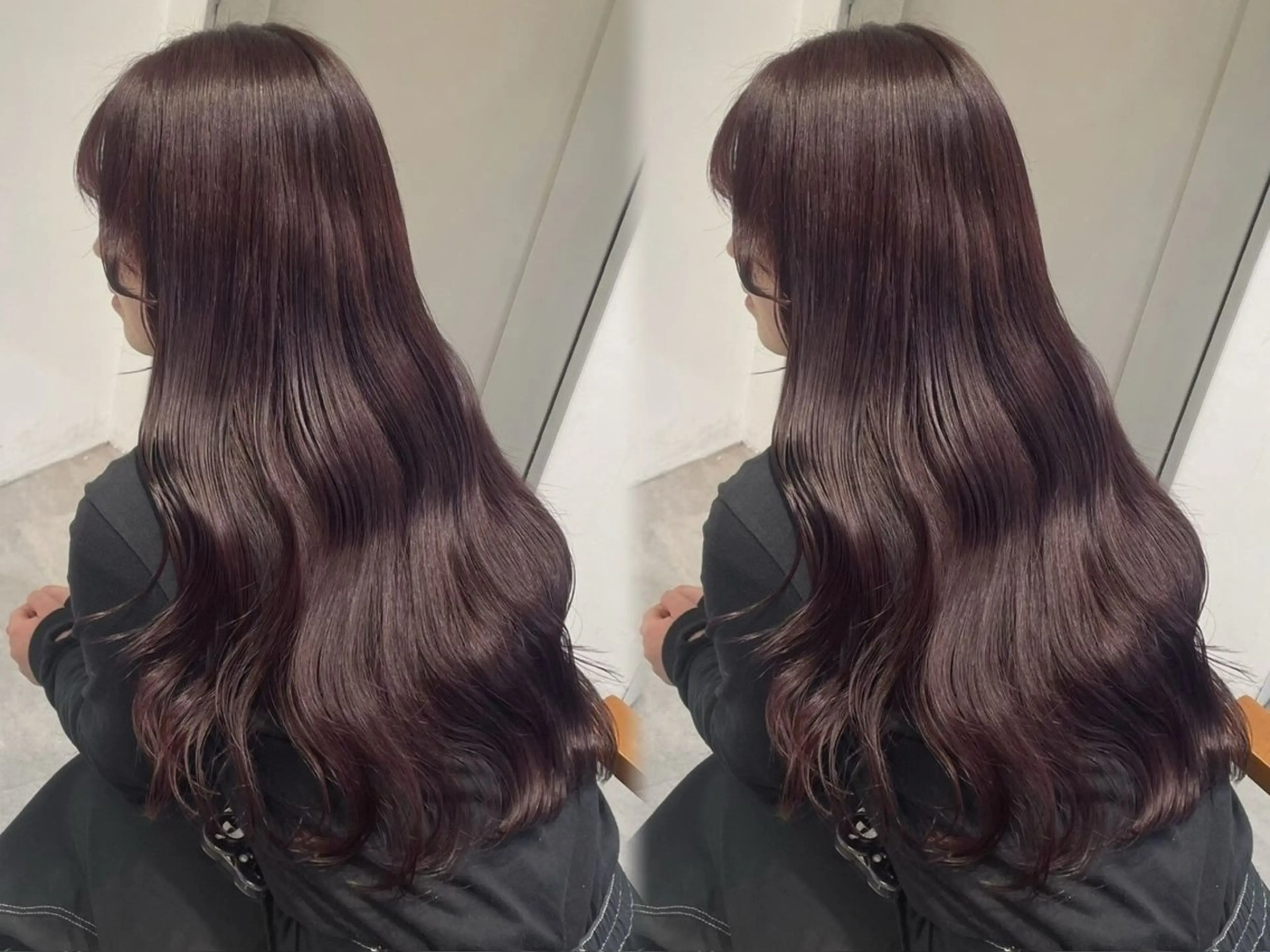 ロング カット ヘアカラー トリートメント 🎀韓国風🎀うる艶 カラー🎀束感まつ毛のヘアスタイル