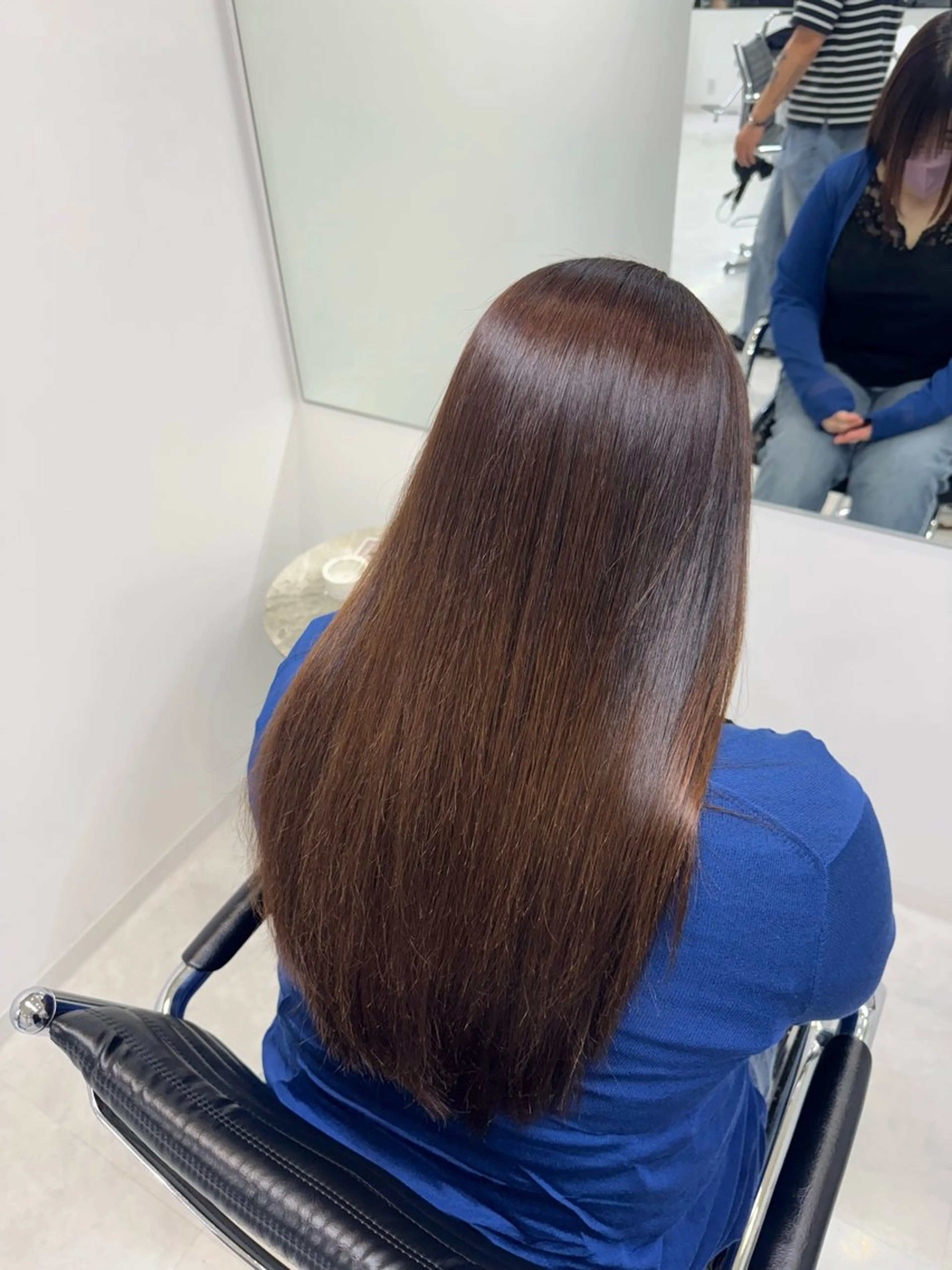 セミロング パーマ 縮毛矯正 透明感カラー✨ /YUYAのヘアスタイル