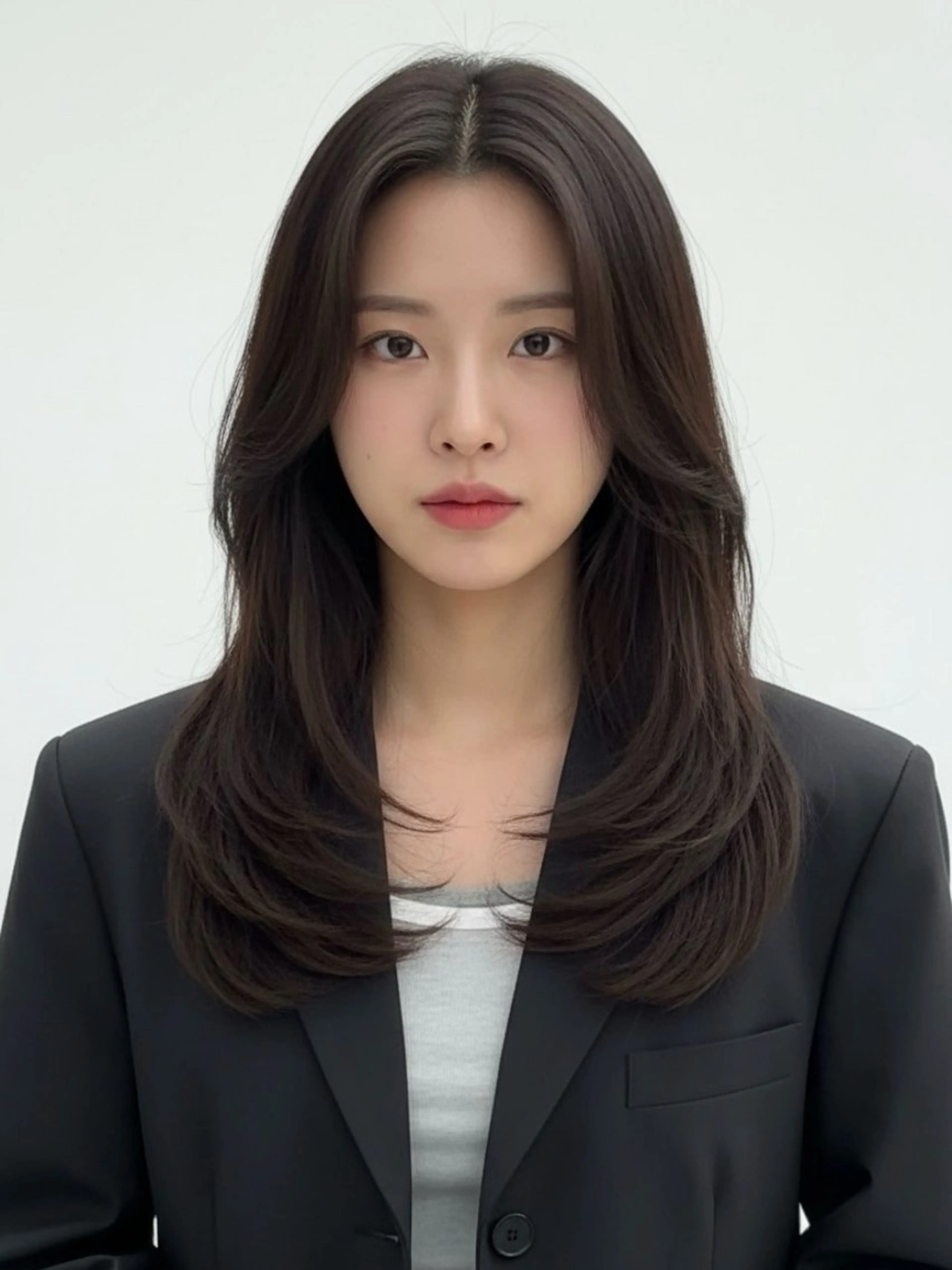 ロング ロングレイヤー くびれヘア 顔まわりレイヤー 韓国風ヘア レイヤーカット カット ヘアカラー 韓国レイヤーカット 🫧大阪梅田レイヤーのヘアスタイル