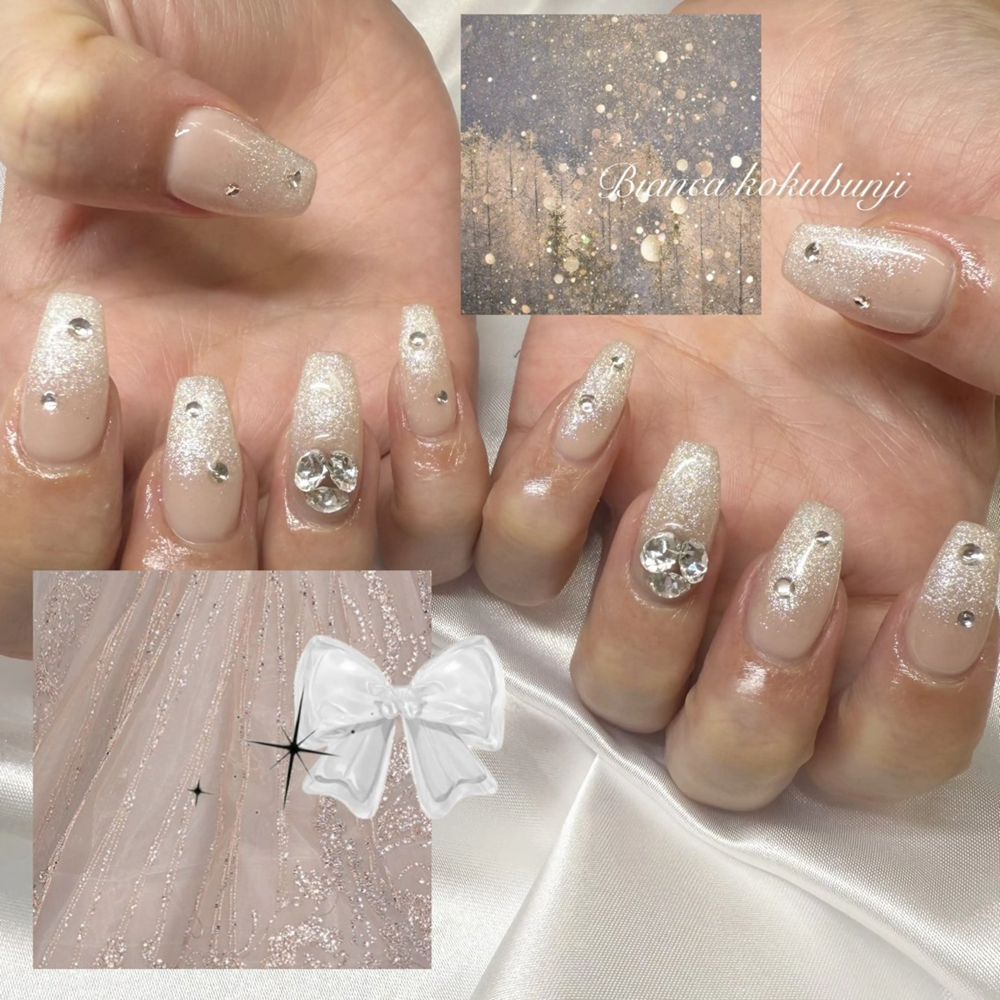 ネイル グラデーション ラメ(グリッター) ハンドネイル Bianca☁国分寺 🤍店長/黒木愛美のネイルデザイン
