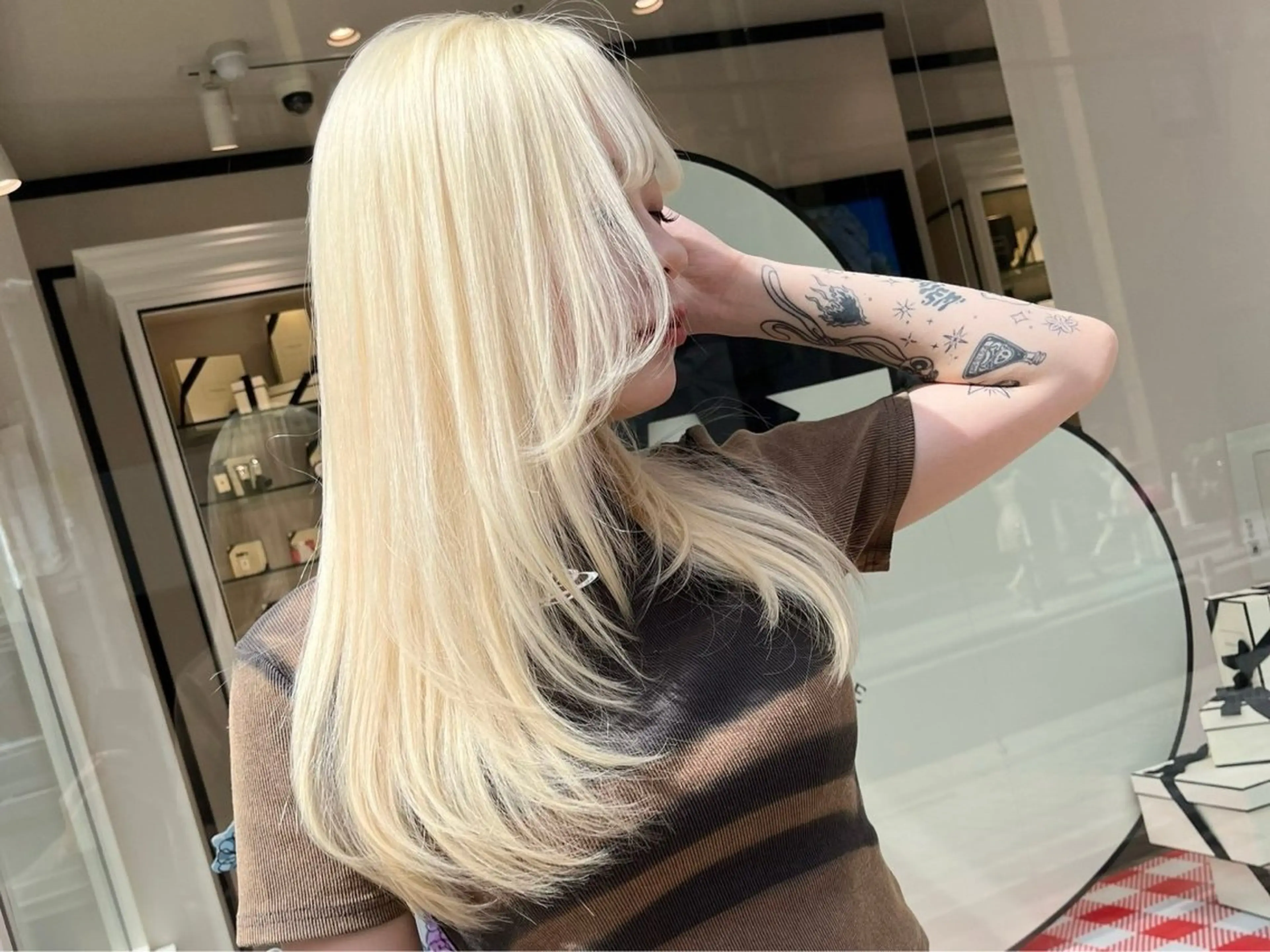 ロング カラー ヘアアレンジ カット トリートメント ブリーチカラーLAME 心斎橋 ブリーチ/ケアブリーチ/ブリーチなしダブルカラー所属・韓国レイヤー/ボブ メンズカット/きらりのヘアスタイル