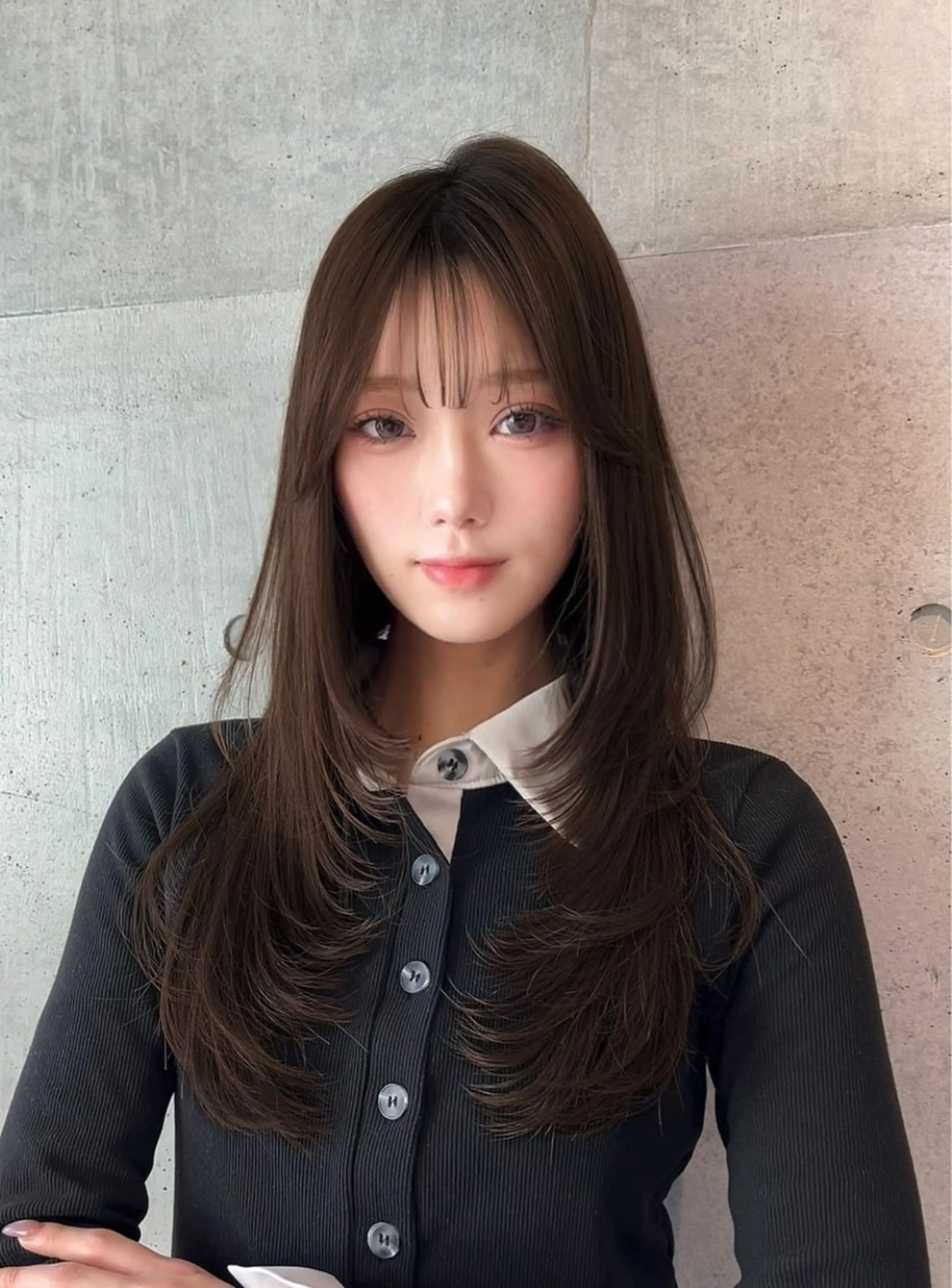 セミロング カラー カット ヘアカラー トリートメント 🌫️大人韓国ヘア 🌫️naoyaのヘアスタイル