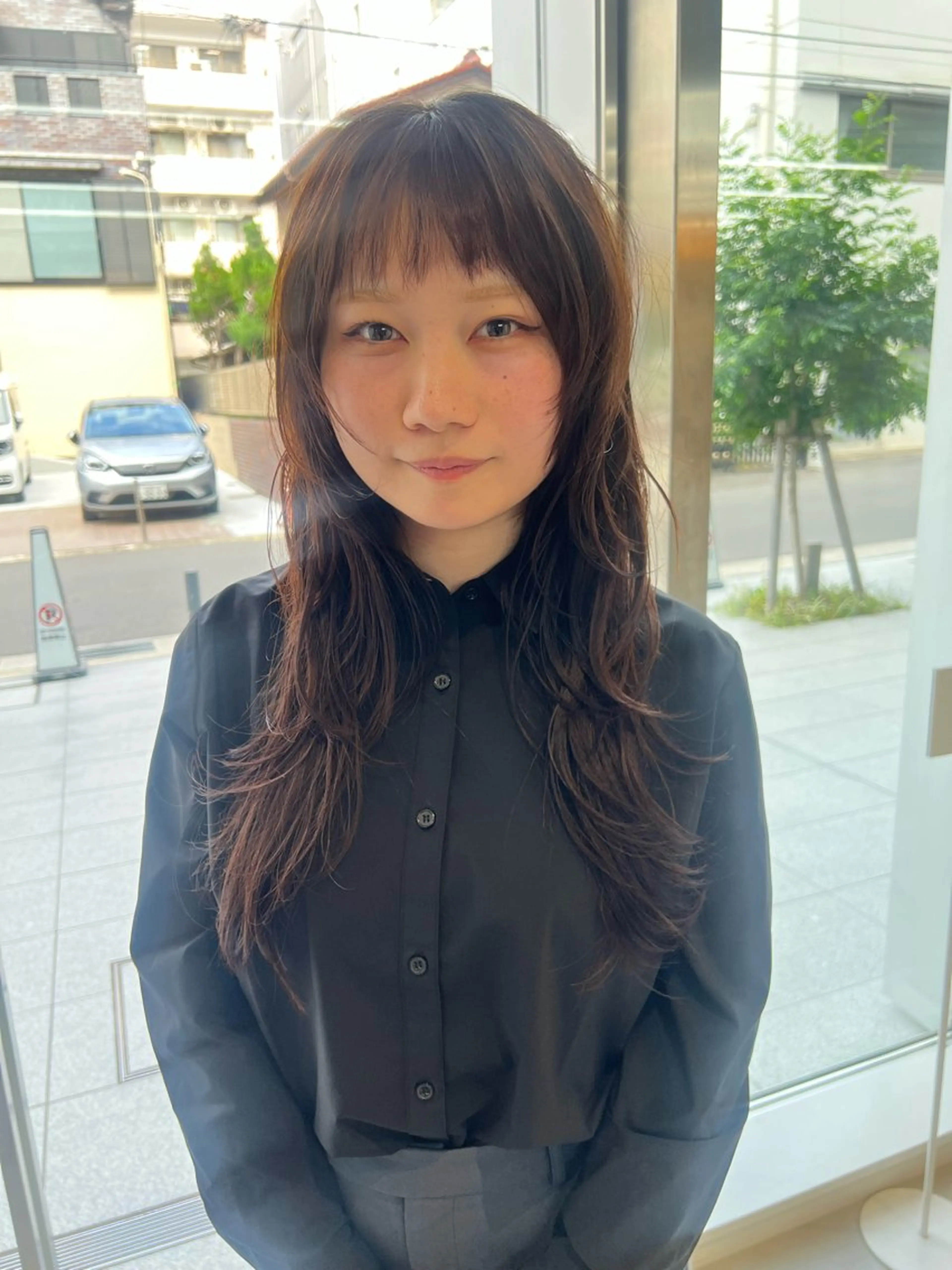 セミロング カラー 韓国風ヘア レイヤーカット カット ヘアカラー トリートメント 吉沢遣人/レイヤー 艶カラー/抜け感のヘアスタイル