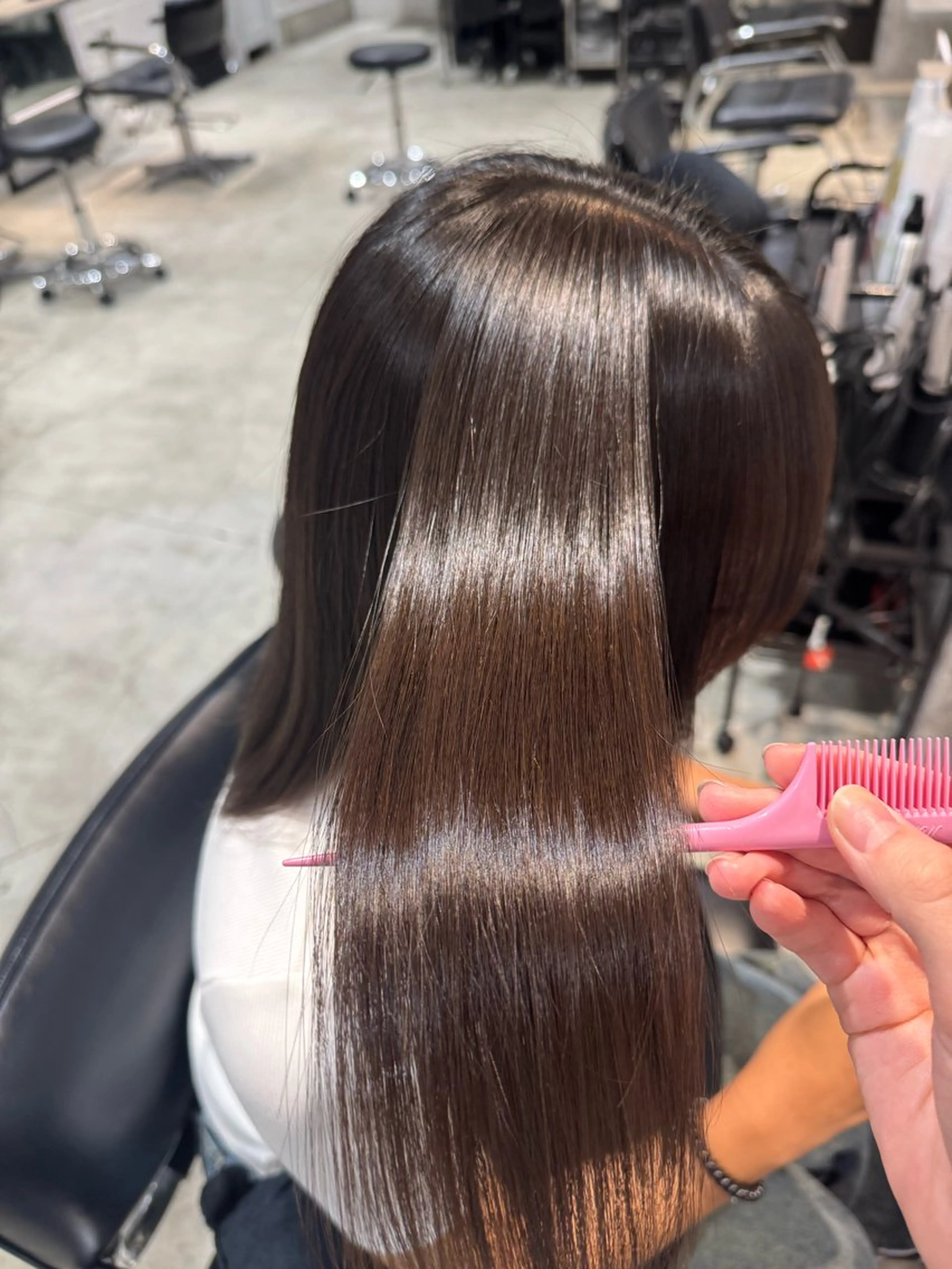 ミディアム 縮毛矯正 ブリーチモデル募集中 ゆな🎀のヘアスタイル