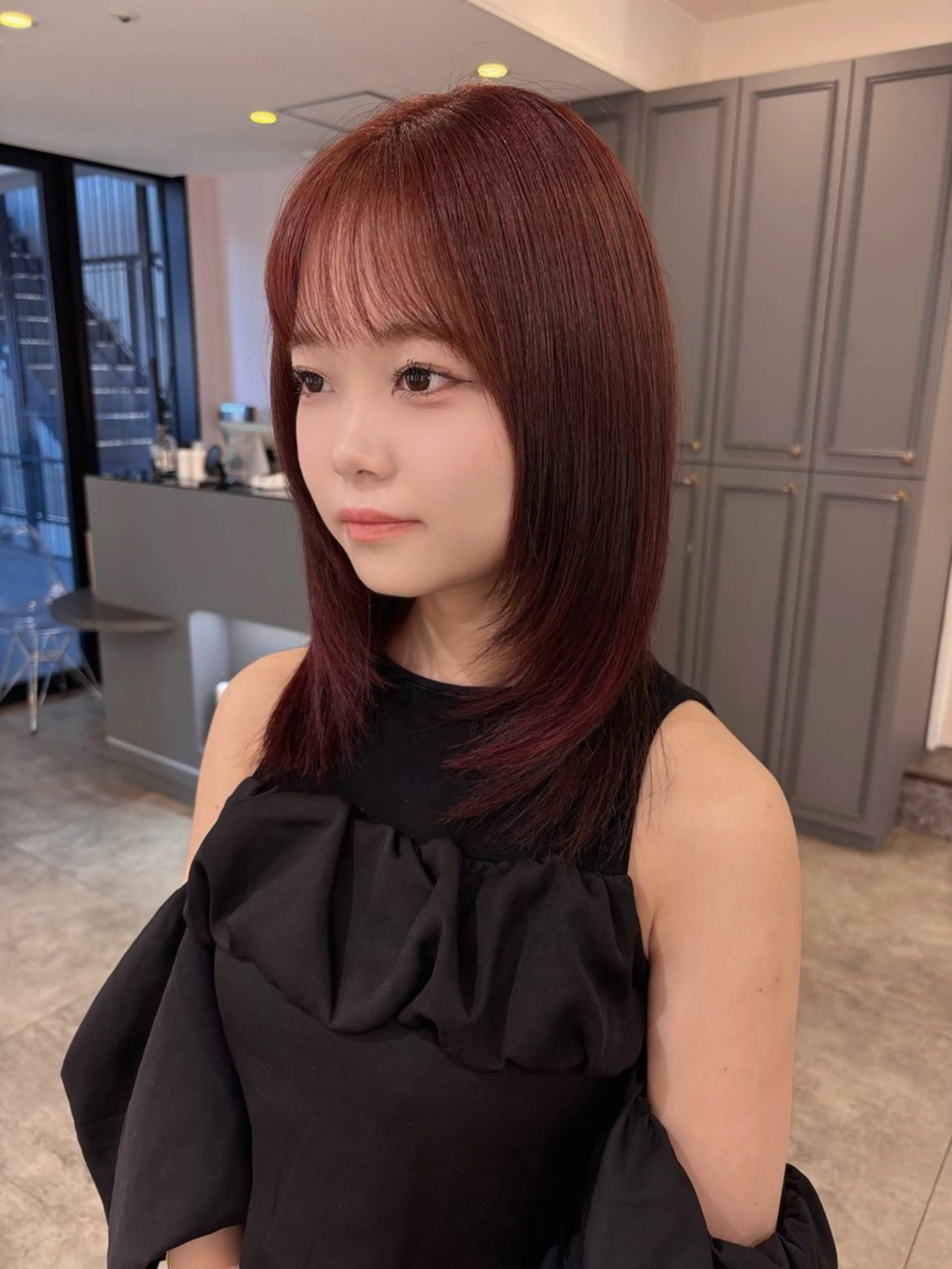 ミディアム レイヤーカット 海外風ヘア 野田光也のヘアスタイル