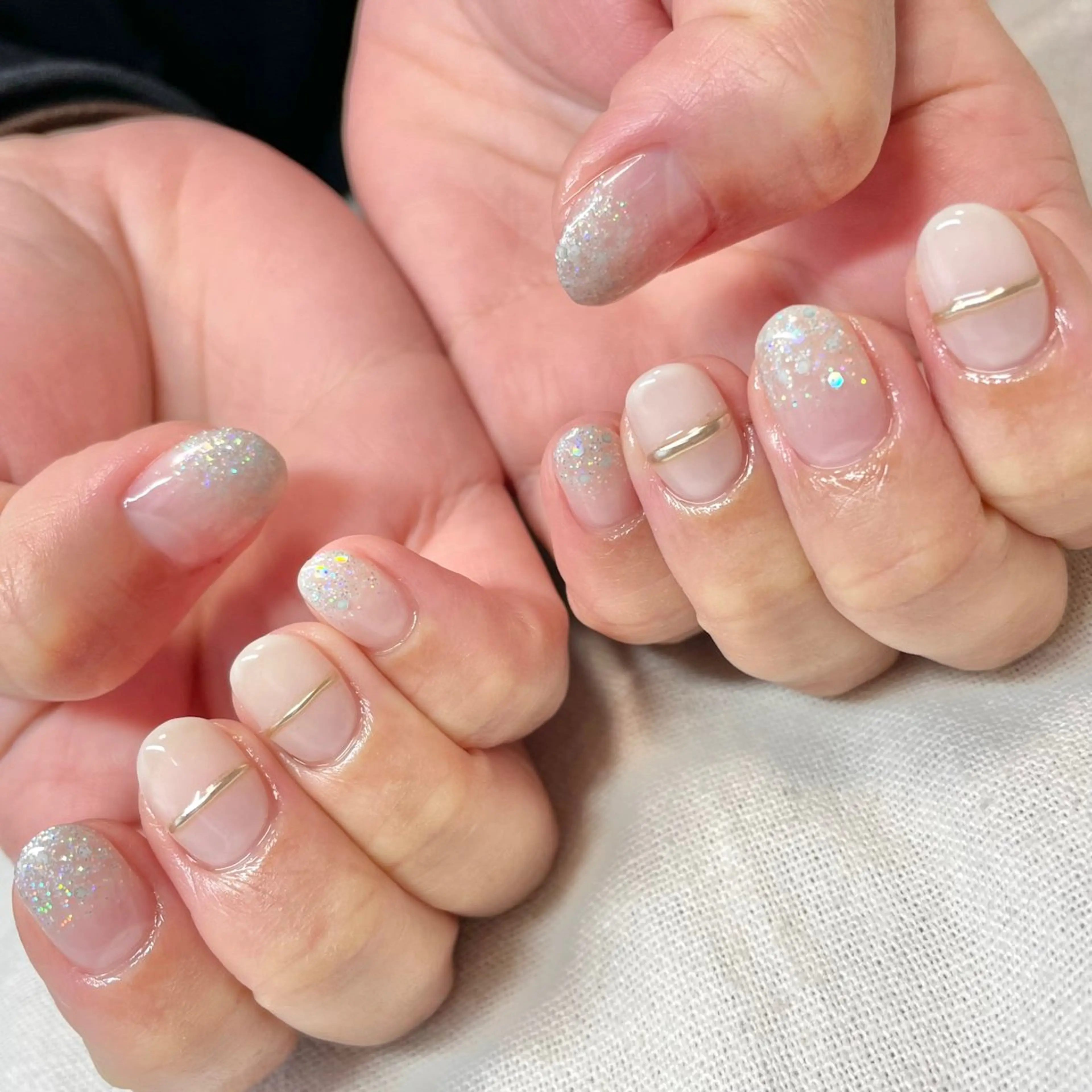 ネイル グラデーション ラメ(グリッター) ラメグラデーション 冬ネイル ハンドネイル nail salon Cottonのネイルデザイン