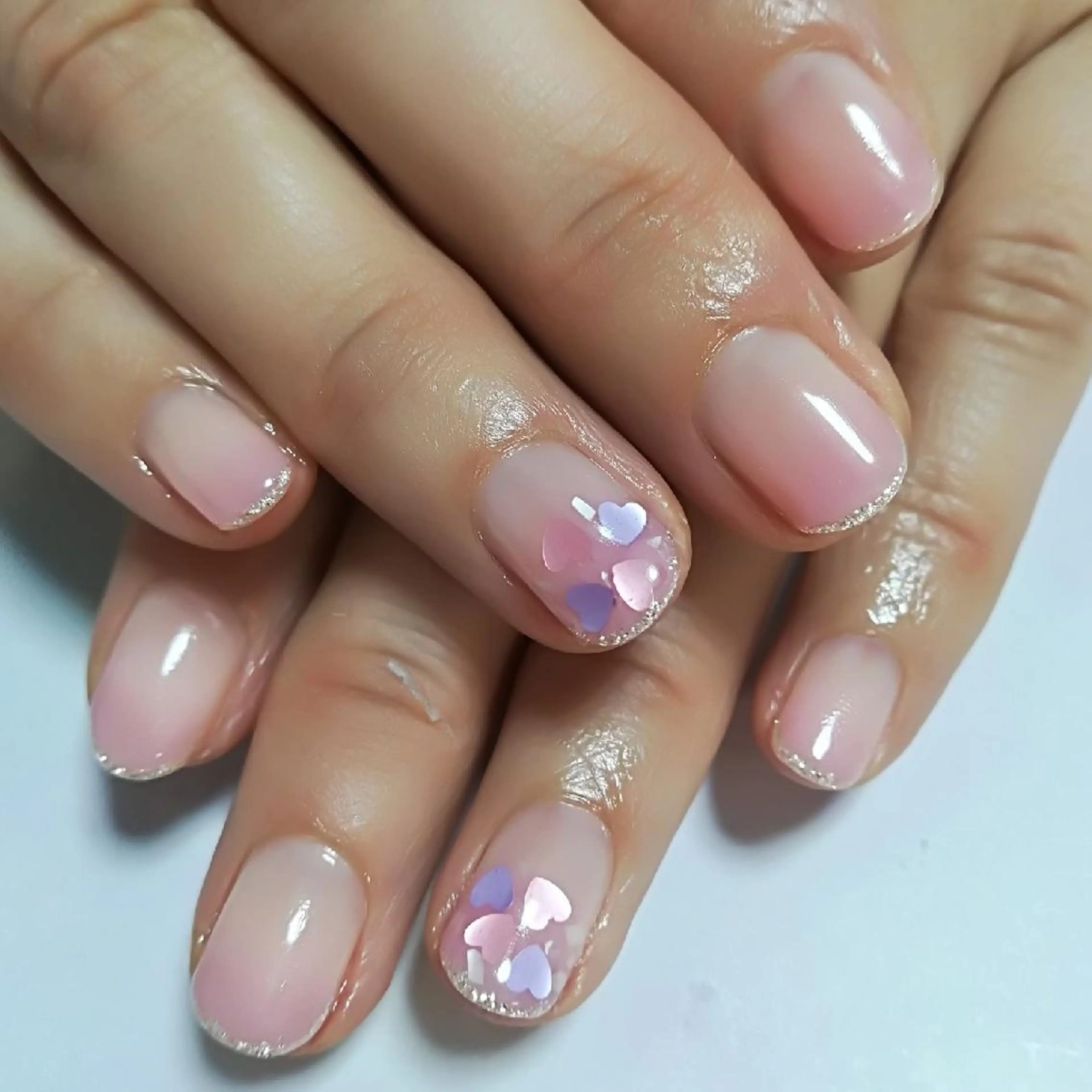 ネイル ハート ホログラムネイル ハンドネイル reve あやののネイルデザイン