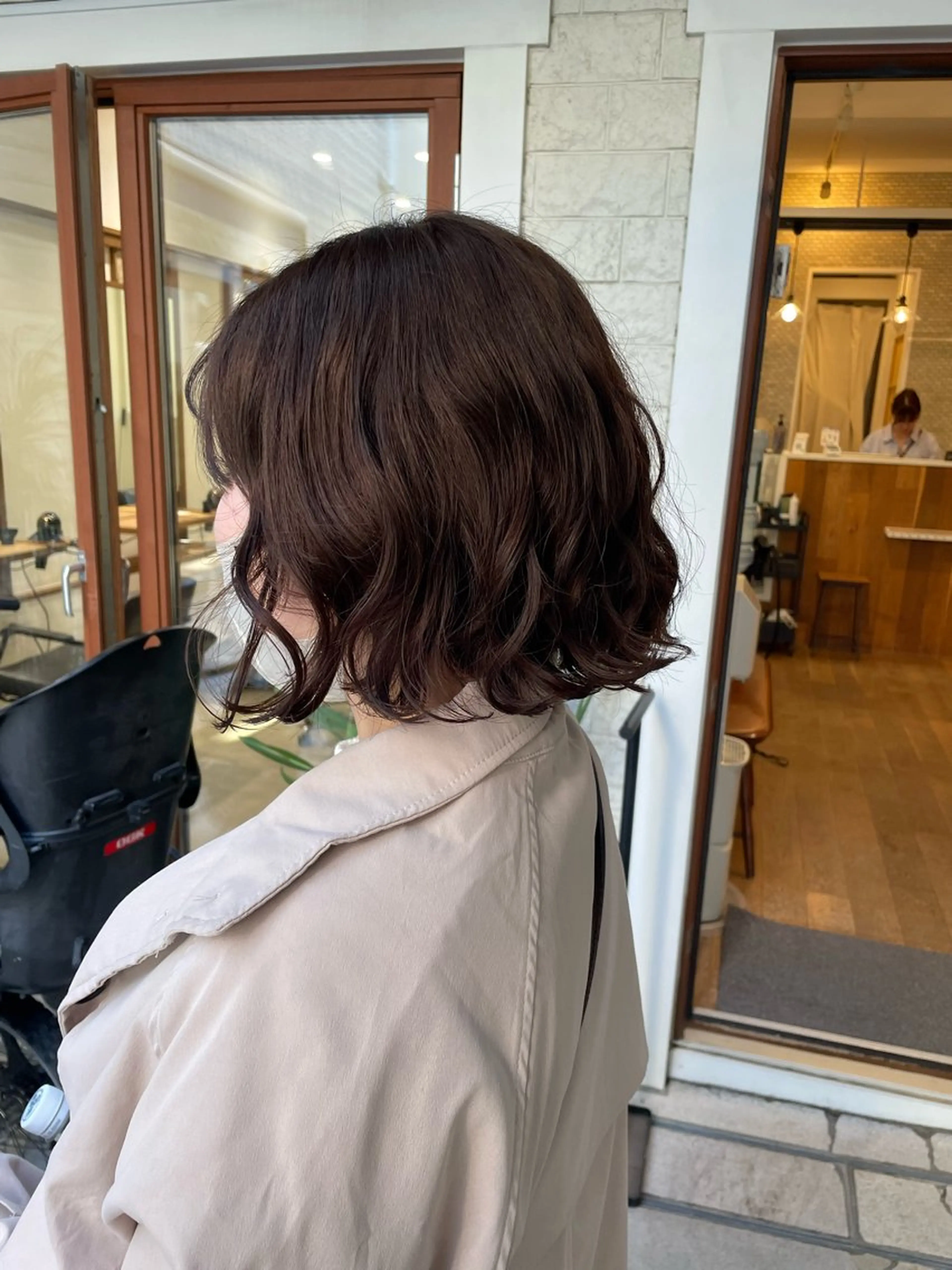 ミディアム カラー パーマ ミディアムパーマ ボブ カット パーマ トリートメント 髪質改善ストレート✨ パーマヘア✨YUKIのヘアスタイル