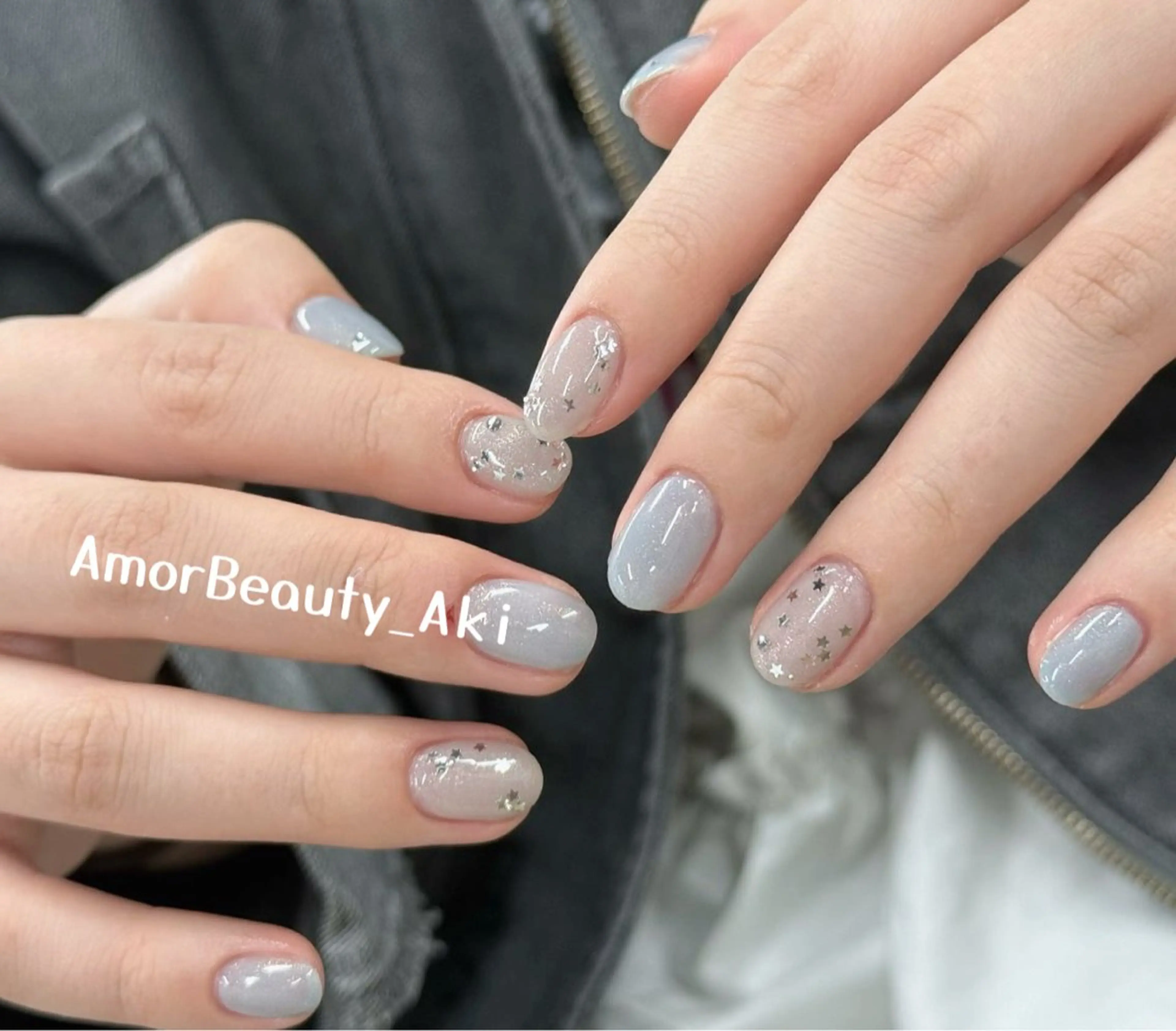 ネイル ハンドネイル Kaka_ パラジェル、長さだしのネイルデザイン