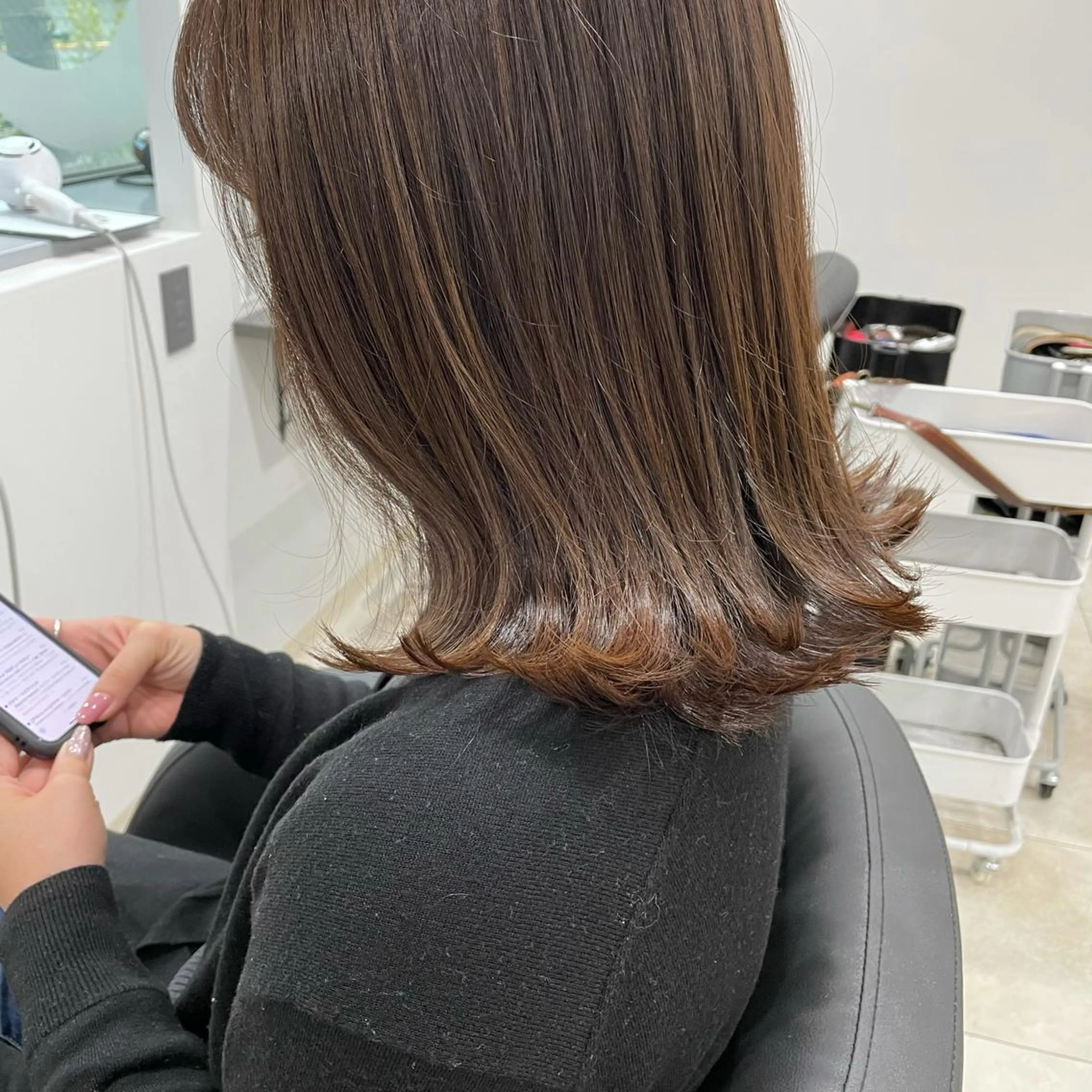 ミディアム 切りっぱなしボブ ボブ 富田 菜月のヘアスタイル