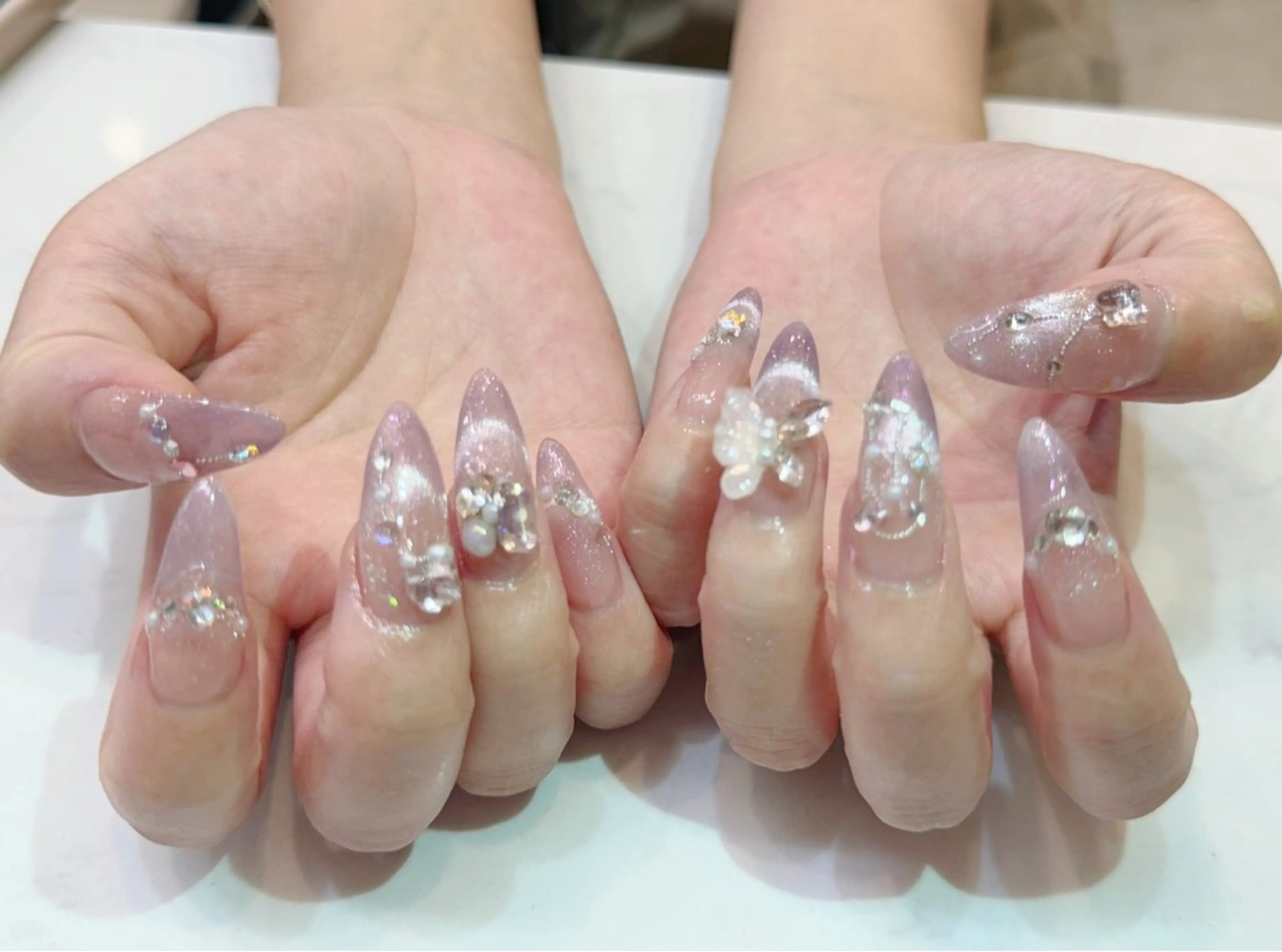 ネイル アートネイル フットネイル ジェルネイル ハート マグネットネイル Babarla Nailのネイルデザイン