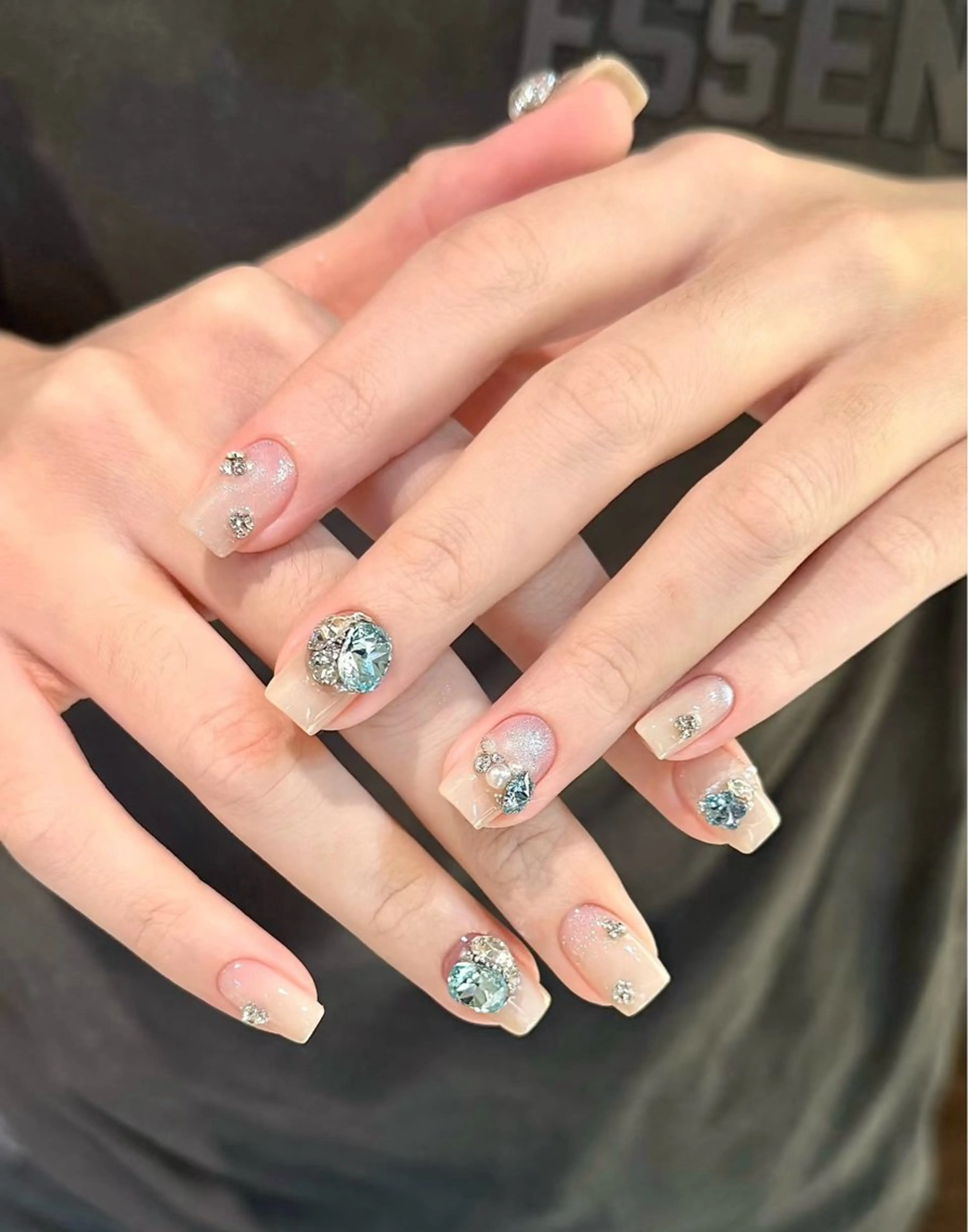 ネイル アートネイル フレンチネイル マグネットネイル ミラーネイル オフィスネイル ハンドネイル Blossom nail_研修のネイルデザイン