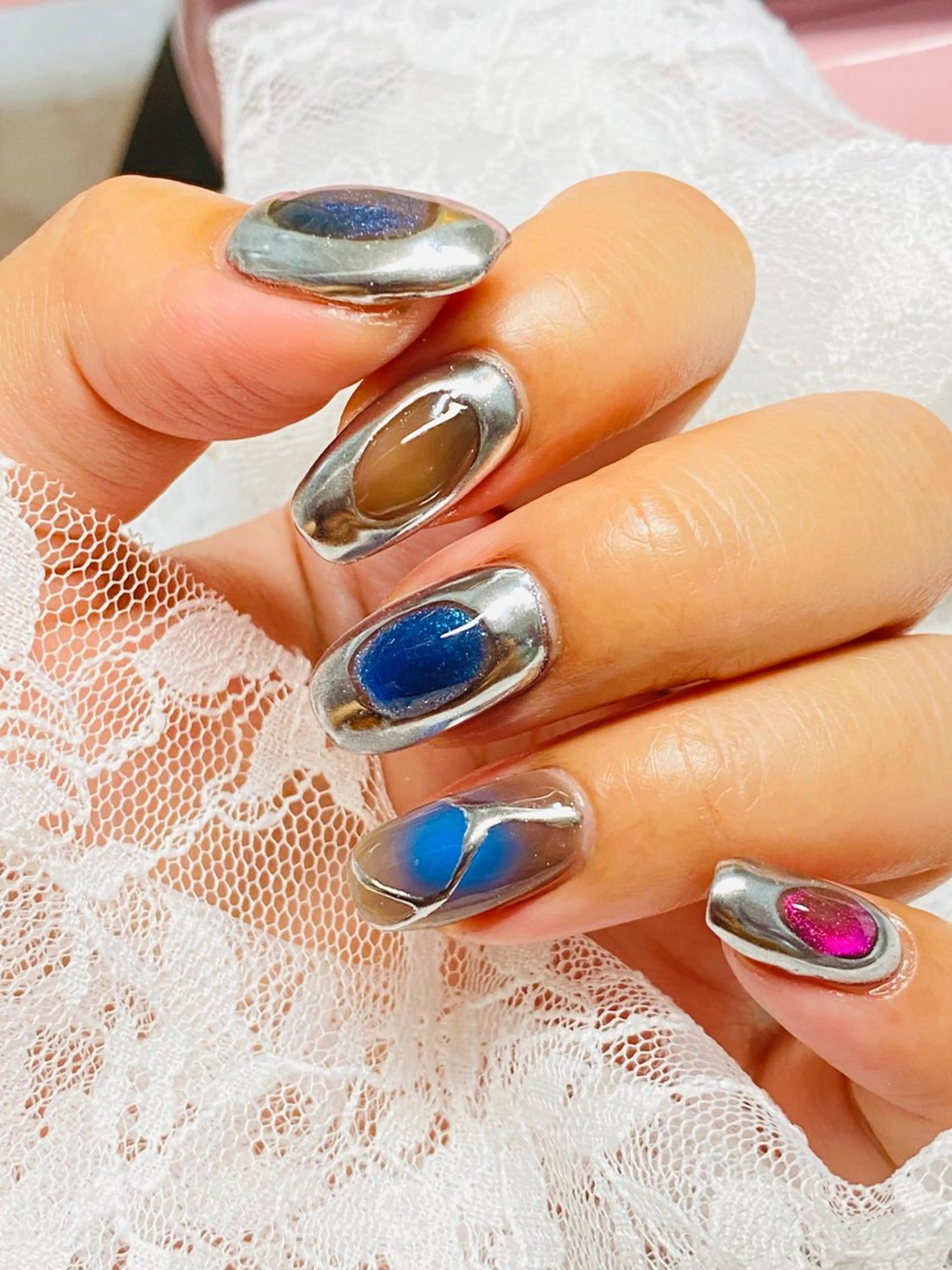 ネイル ミラーネイル HandS ネイル 自宅サロンのネイルデザイン