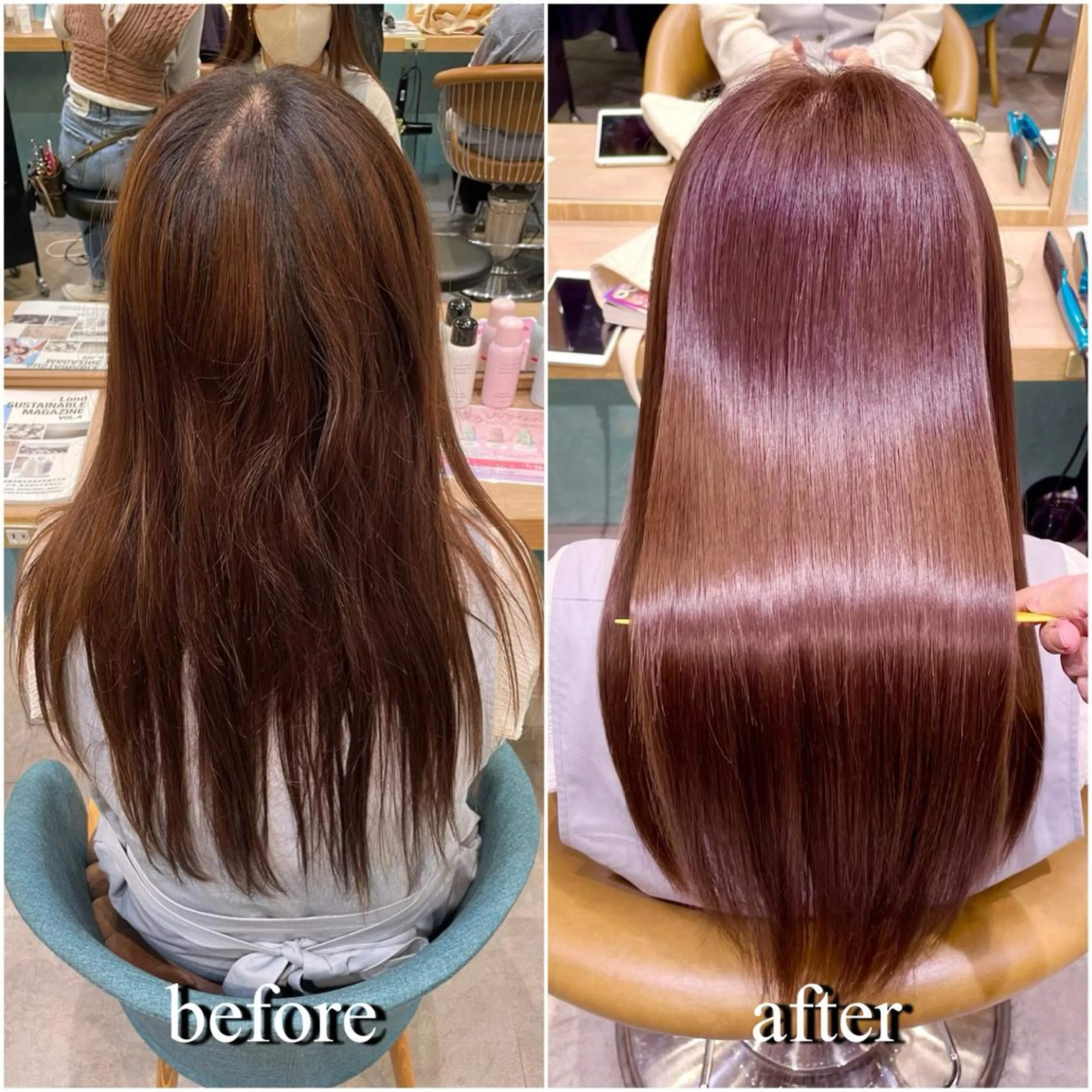 ☔️梅雨を乗り切る☔️✨髪質改善フルコース🩵【カット+カラー+髪質改善ストレート+トリートメント】韓国の写真