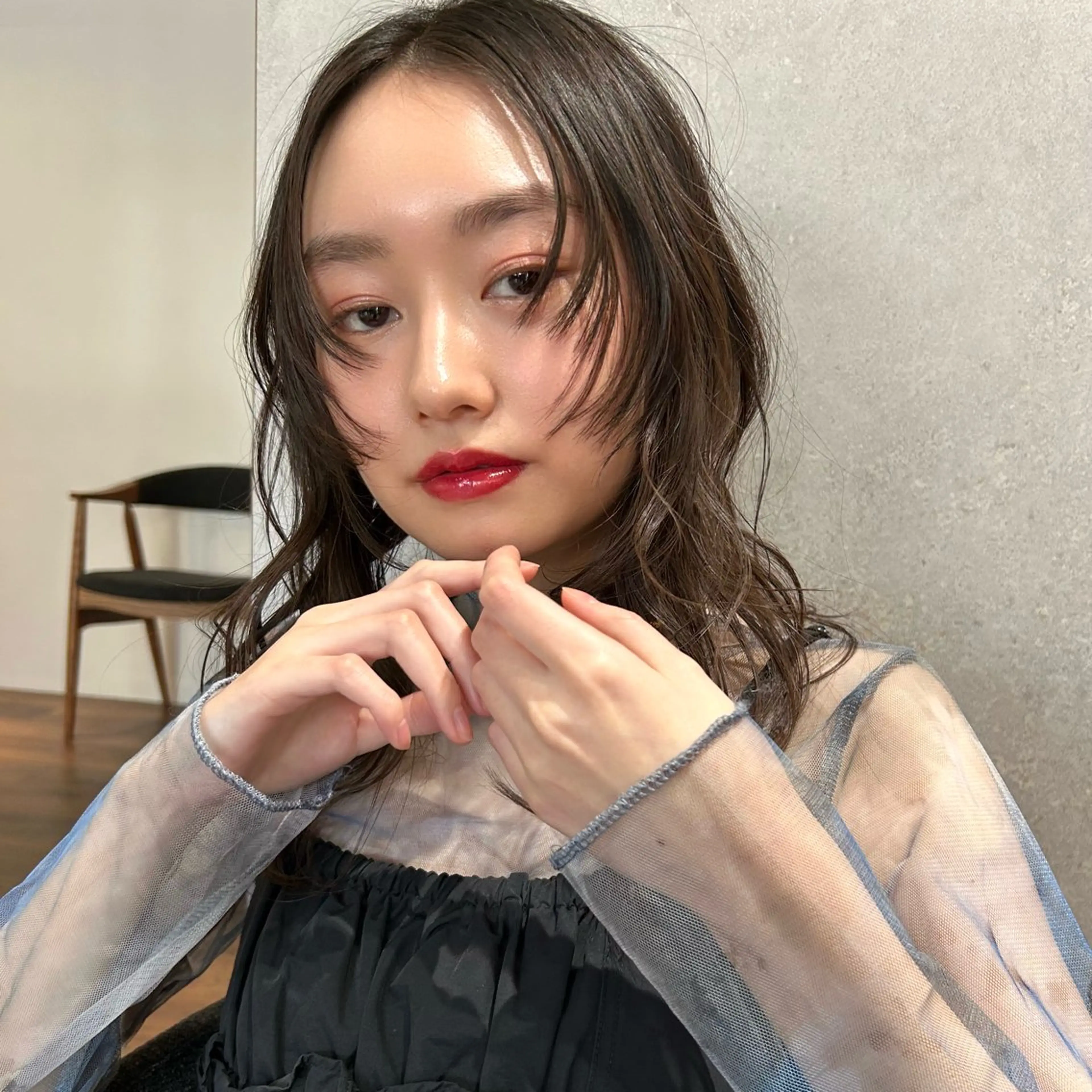 ミディアム ヘアセット/透明感 カラー/MIHO♡のヘアスタイル