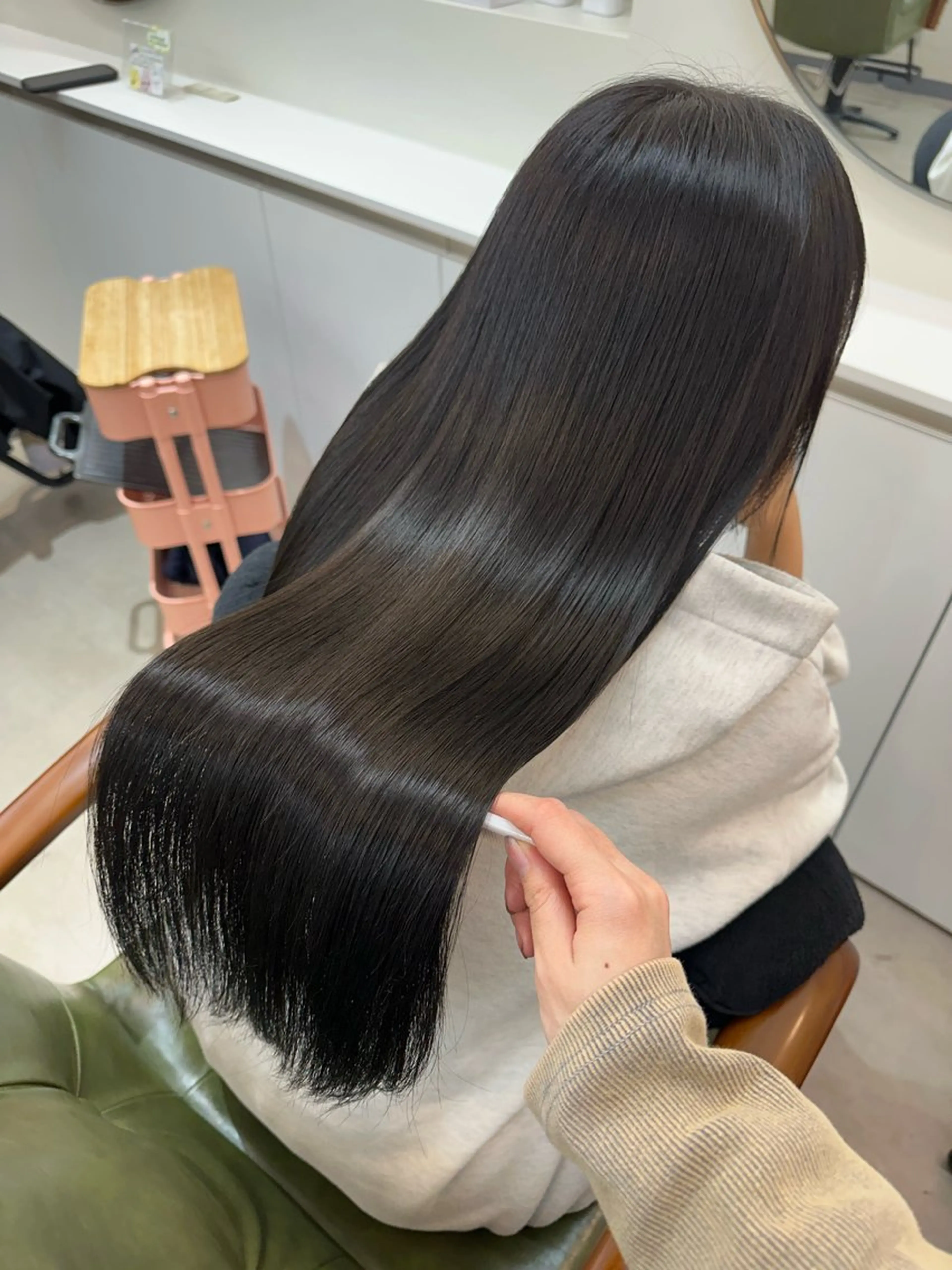 ロング カット ヘアカラー 縮毛矯正 レイヤー/顔周り /いいぬまみかのヘアスタイル