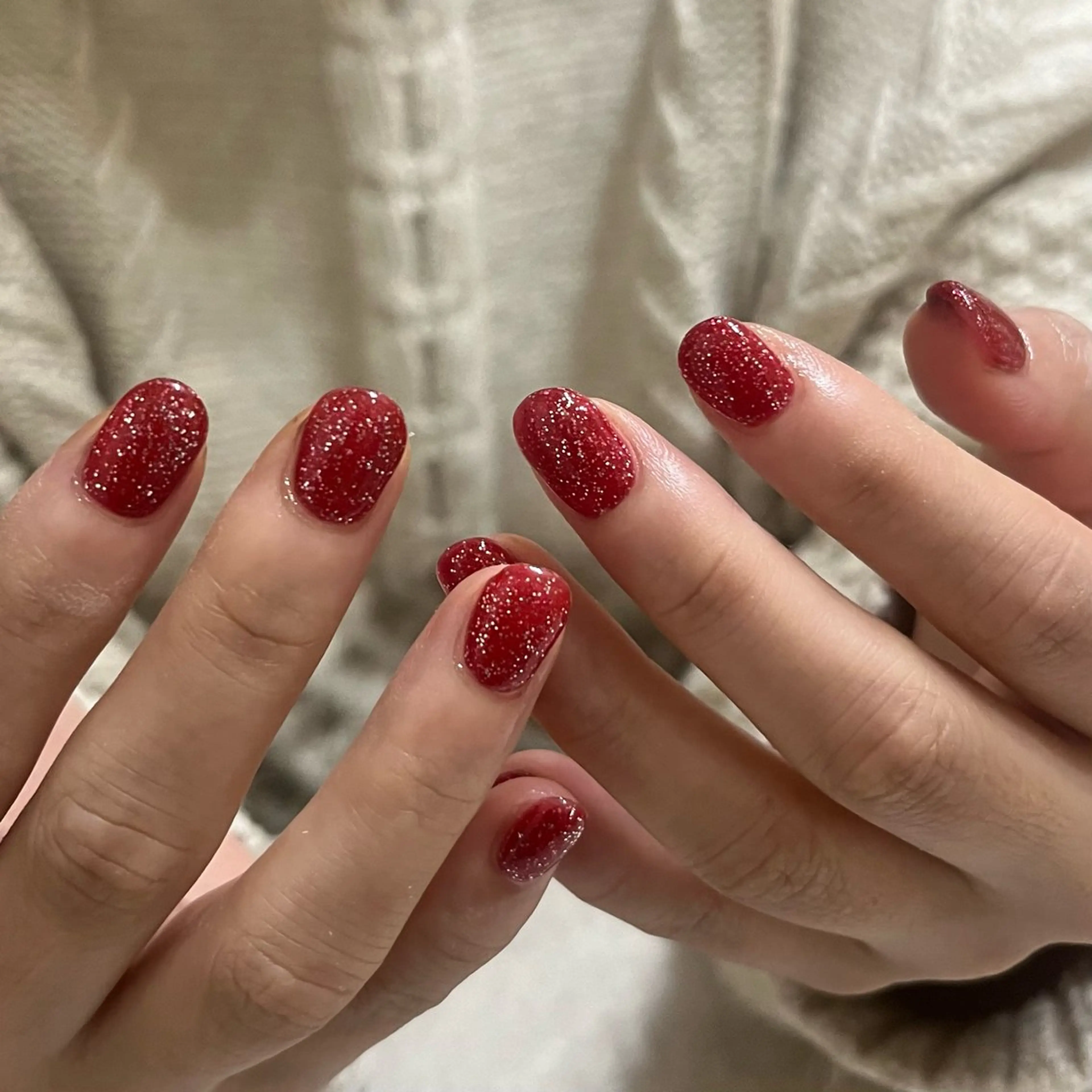 ネイル グリーン ラメ(グリッター) ハンドネイル vegh. nail／阿波座のネイルデザイン