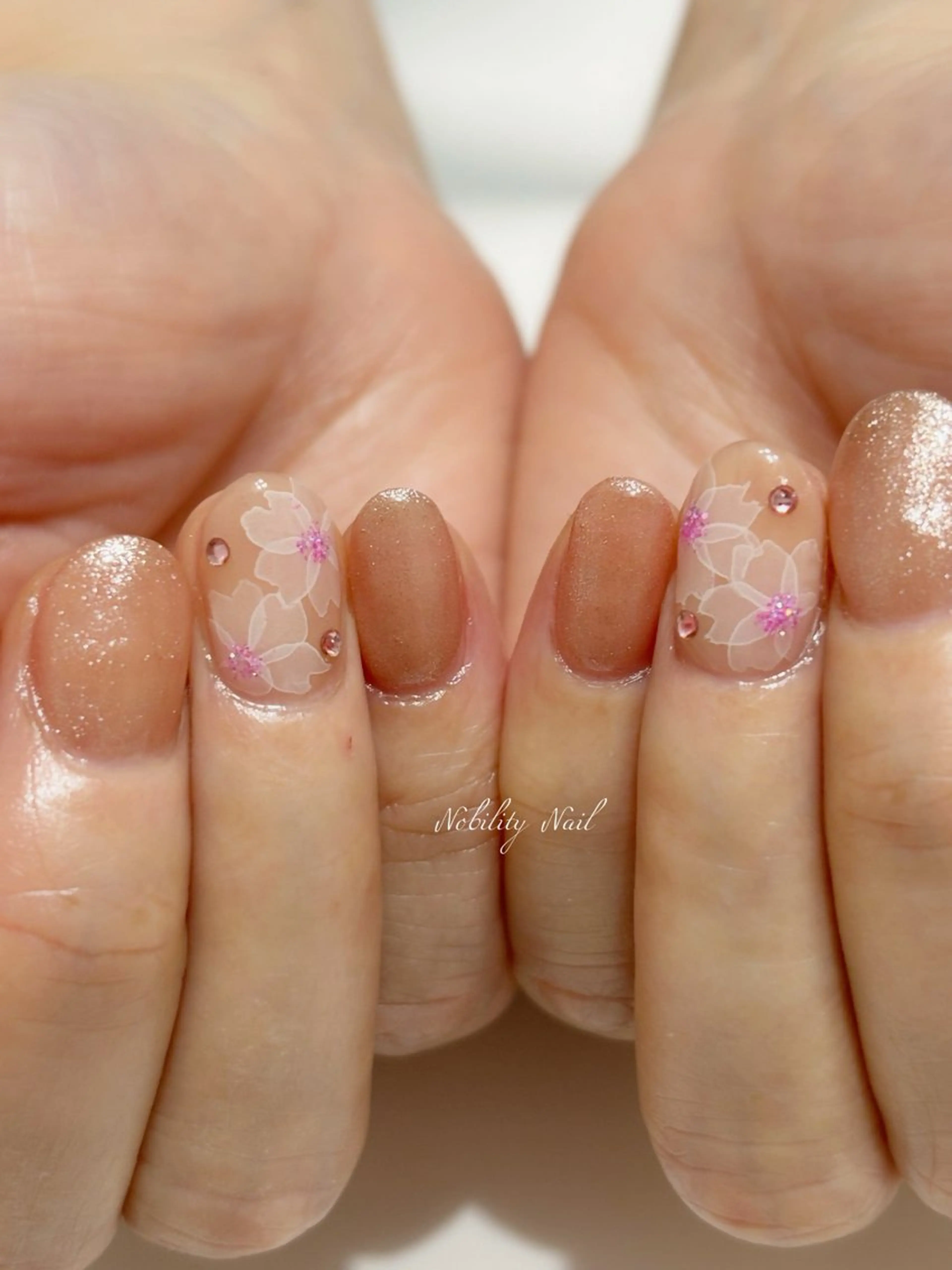 ネイル 桜ネイル ジェルネイル 春ネイル ネイルサロンNobilityNail所属・風口 麻由子のネイルデザイン