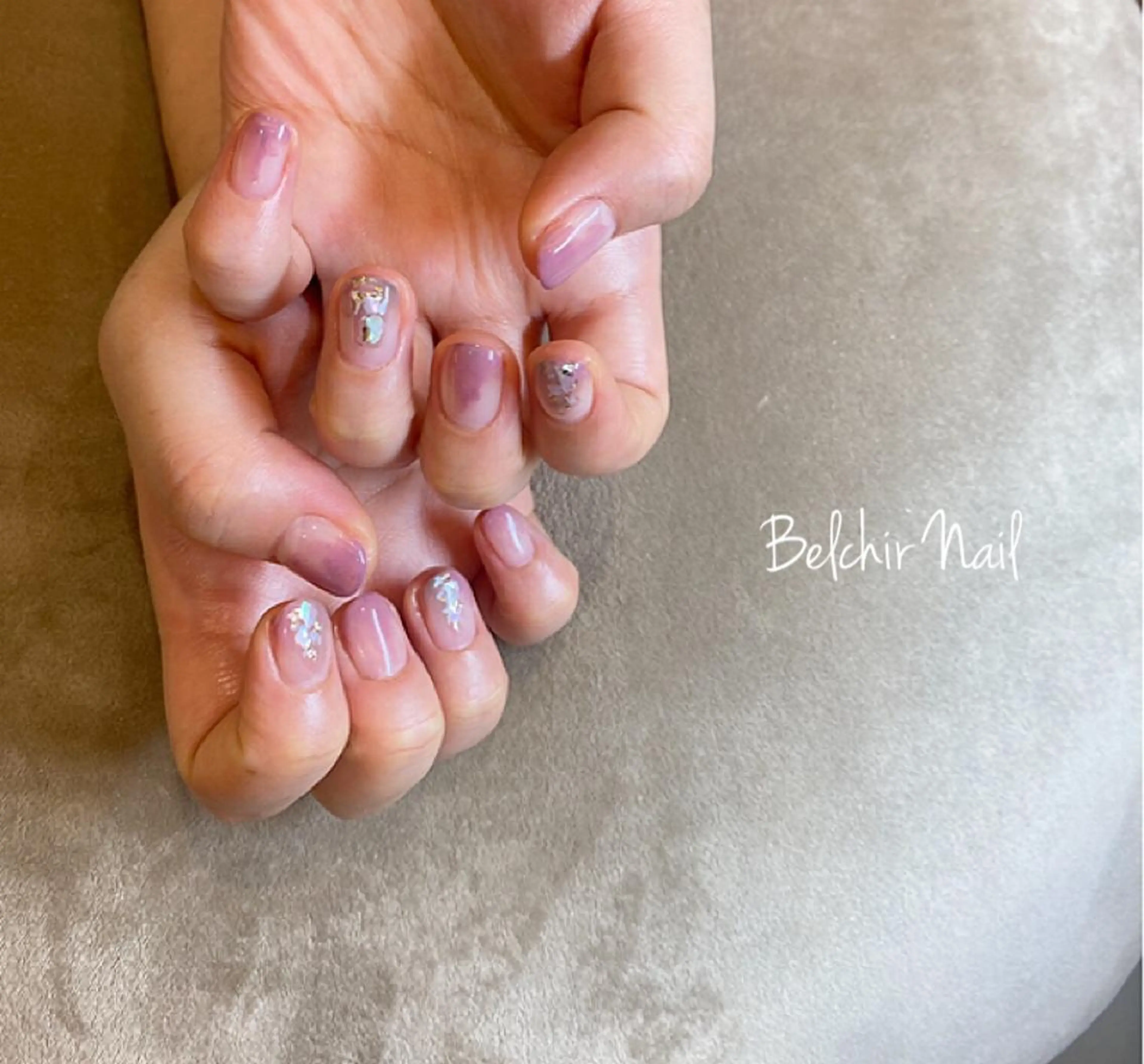 ネイル ニュアンスネイル ピンク シンプルネイル フリーランス¨̮⃝ ネイリストOKADAのネイルデザイン