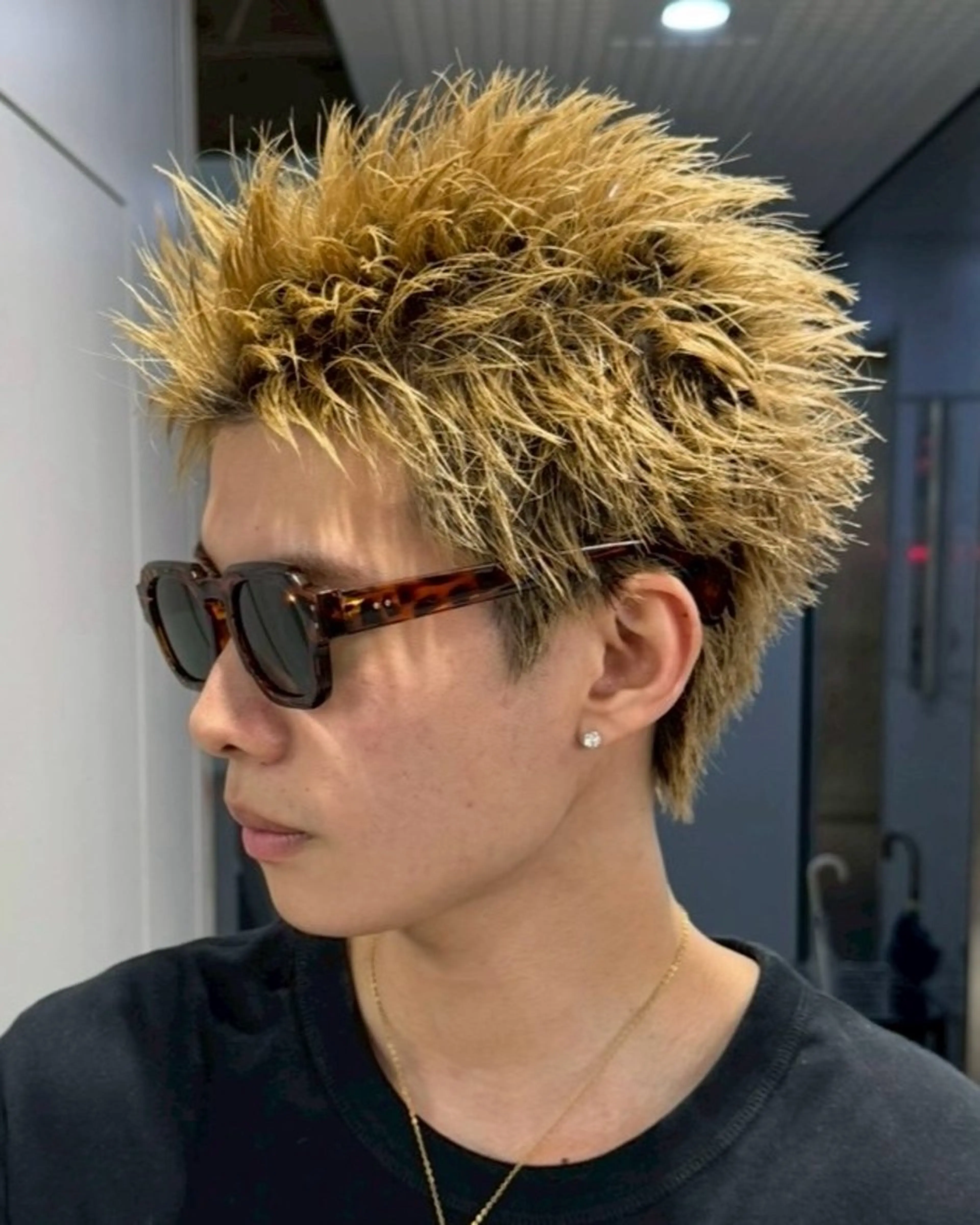 ショート カラー メンズ メンズハイトーン ハイトーンカラー 角 啓成のヘアスタイル