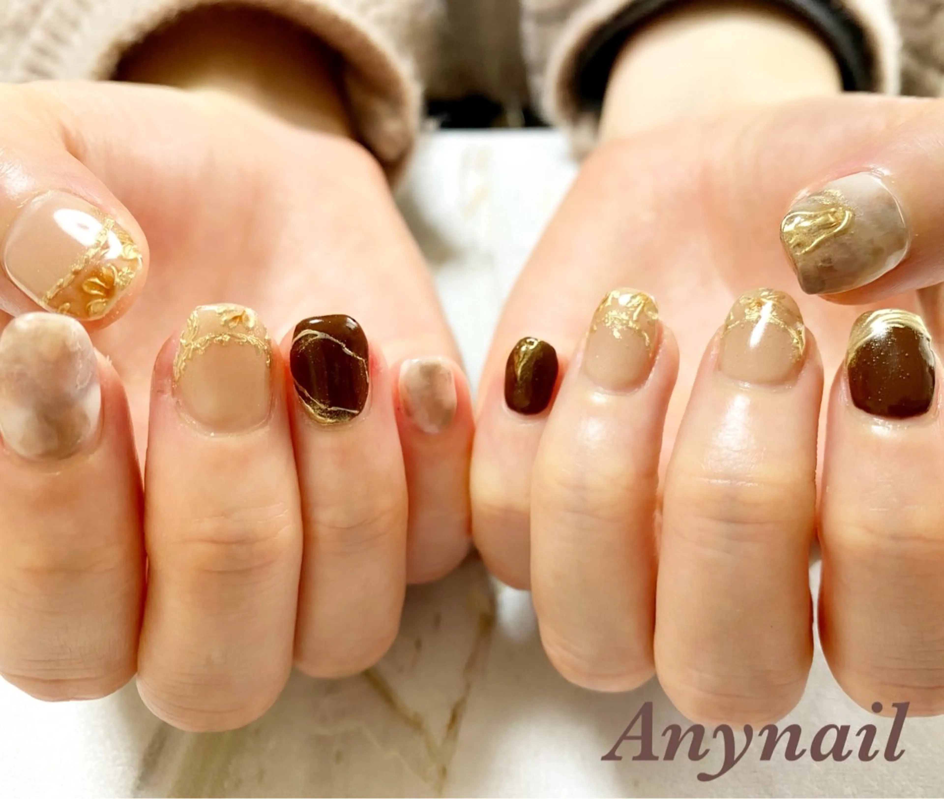 ネイル ブルー フラワーネイル 卒業式 ミラーネイル ニュアンスネイル 岩澤 恵子のネイルデザイン