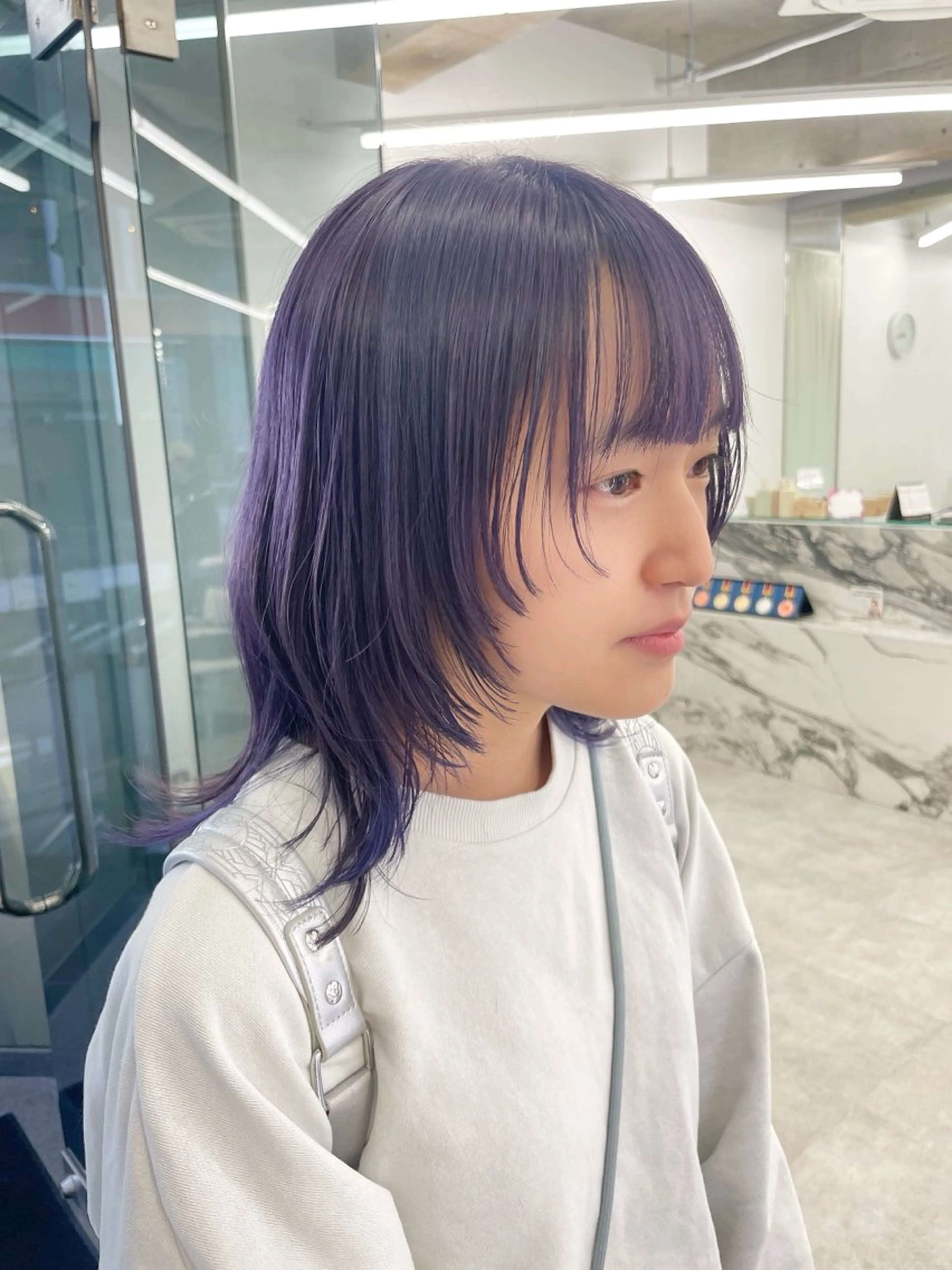 ミディアム カラー ヘアアレンジ ヘアカラー トリートメント 【Sweep】おじま のぞみのヘアスタイル