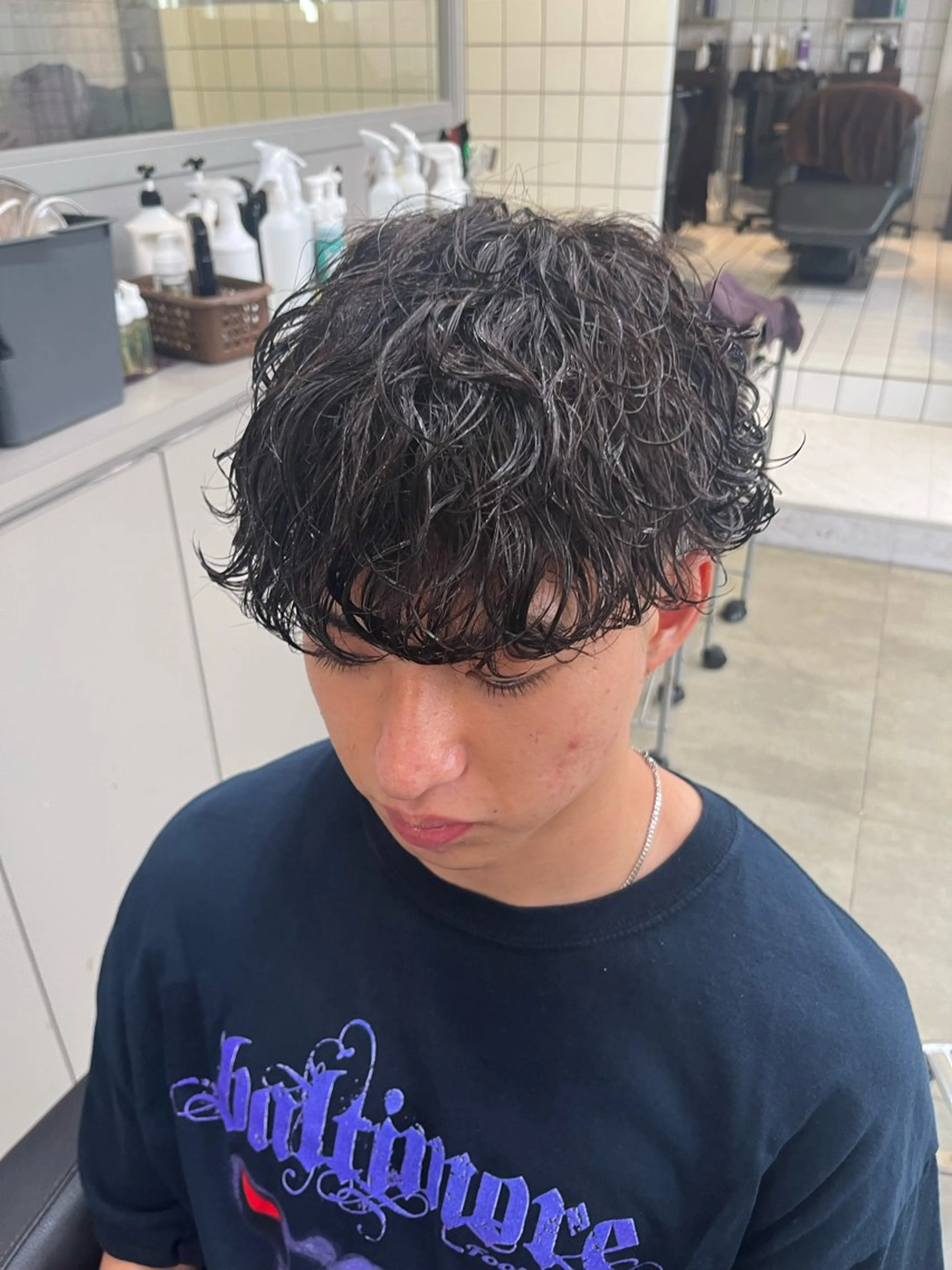 ミディアム パーマ メンズ 横浜駅メンズパーマ師 🌀岩﨑弘成🌀のヘアスタイル