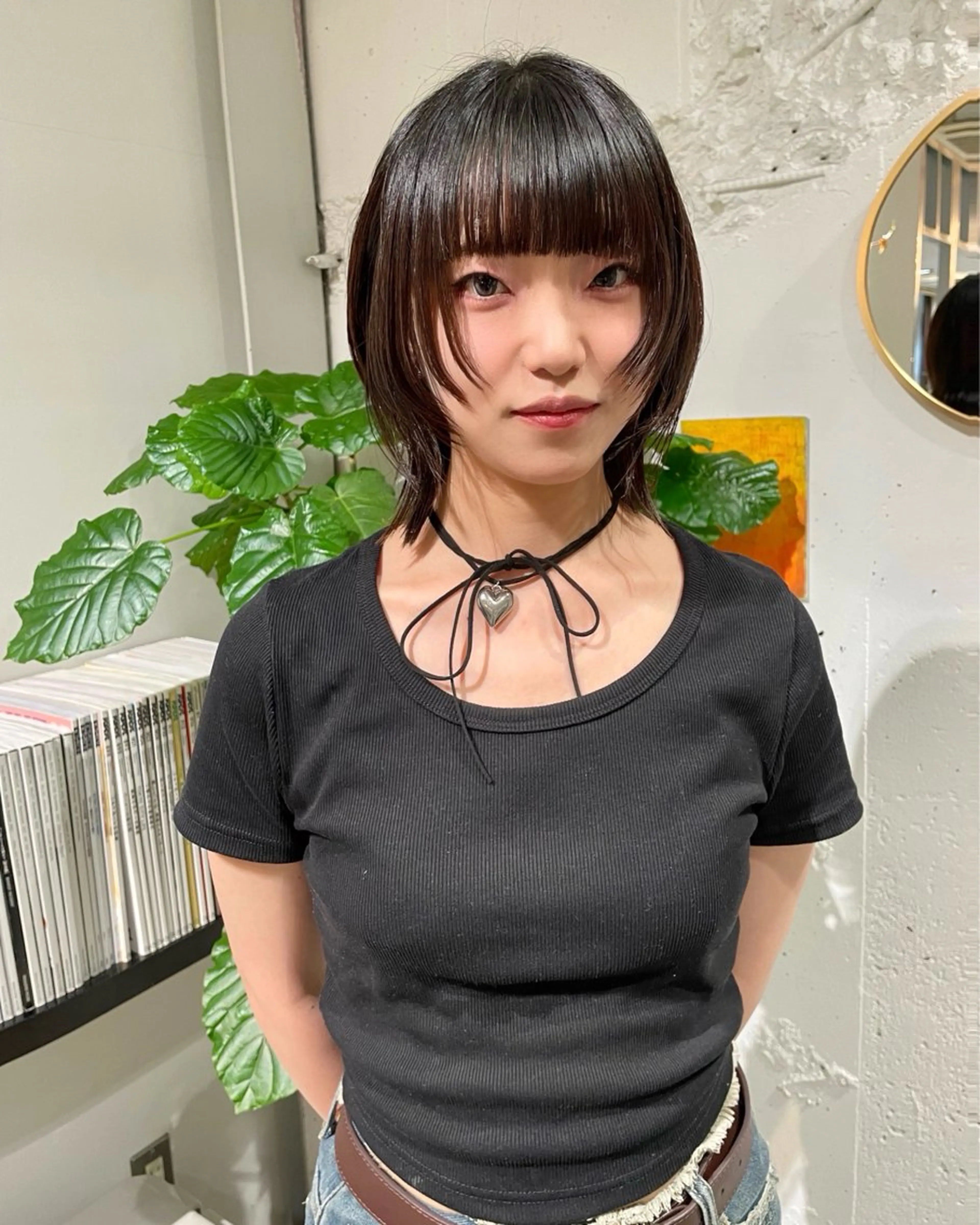 ミディアム ウルフ/似合わせ レイヤー/RIHOのヘアスタイル