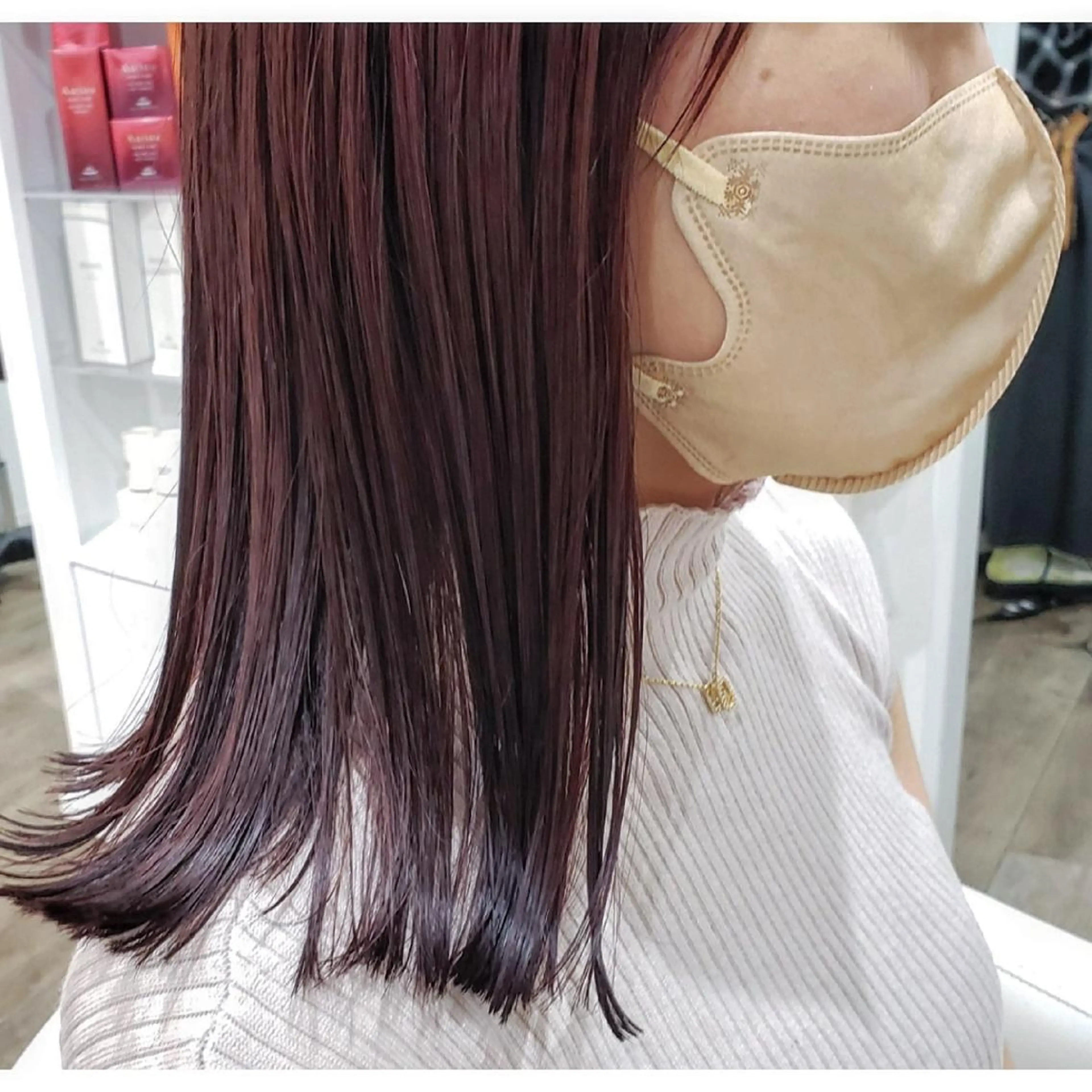 ミディアム カラー ヘアアレンジ ブリーチ ラベンダーカラー ブリーチなしカラー ピンクカラー ピンクラベンダー ヘアカラー トリートメント 髪質改善サロン🍃 AIRI のヘアスタイル