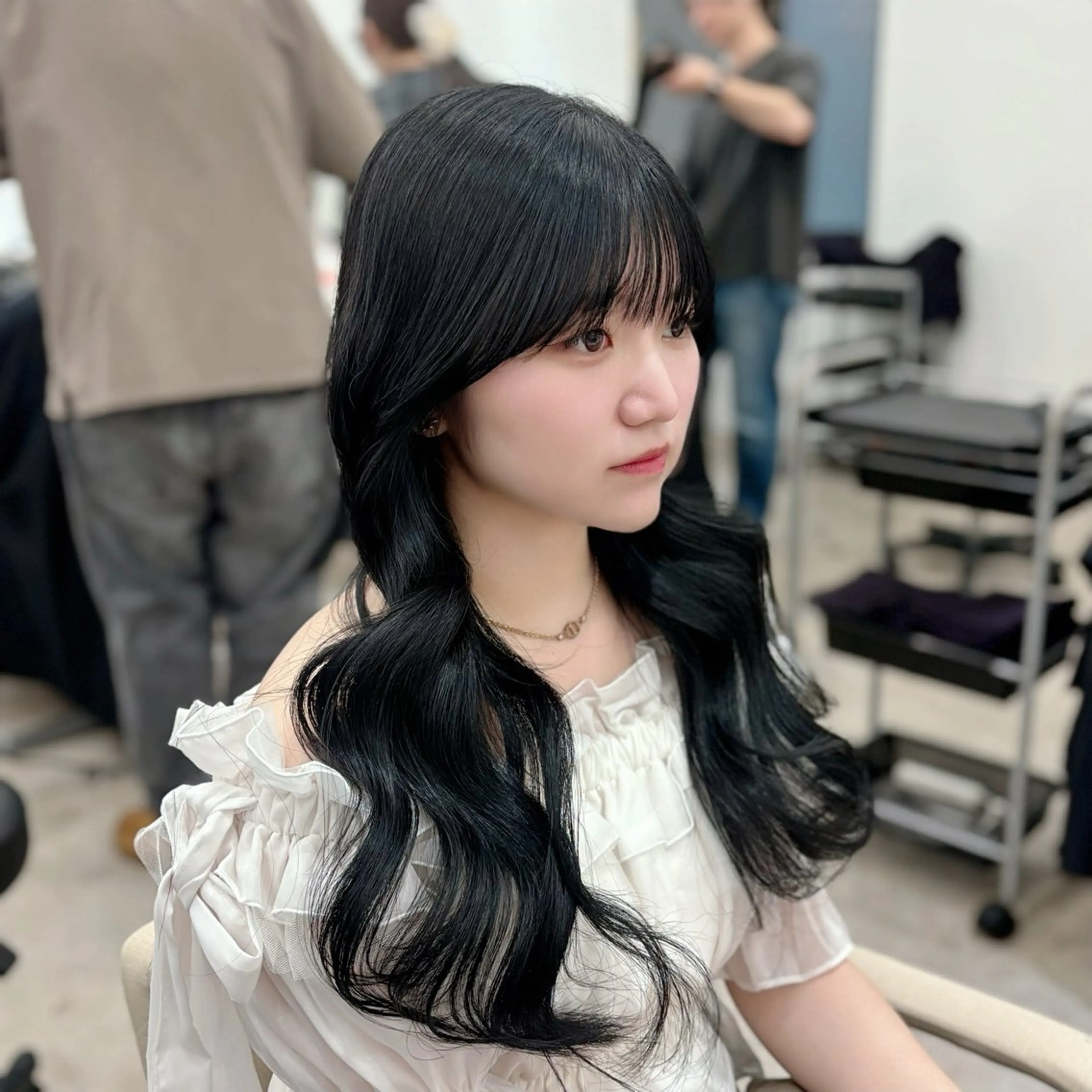 ロング カット ヘアカラー トリートメント 梅田髪質改善 韓国カット/星野綾哉のヘアスタイル