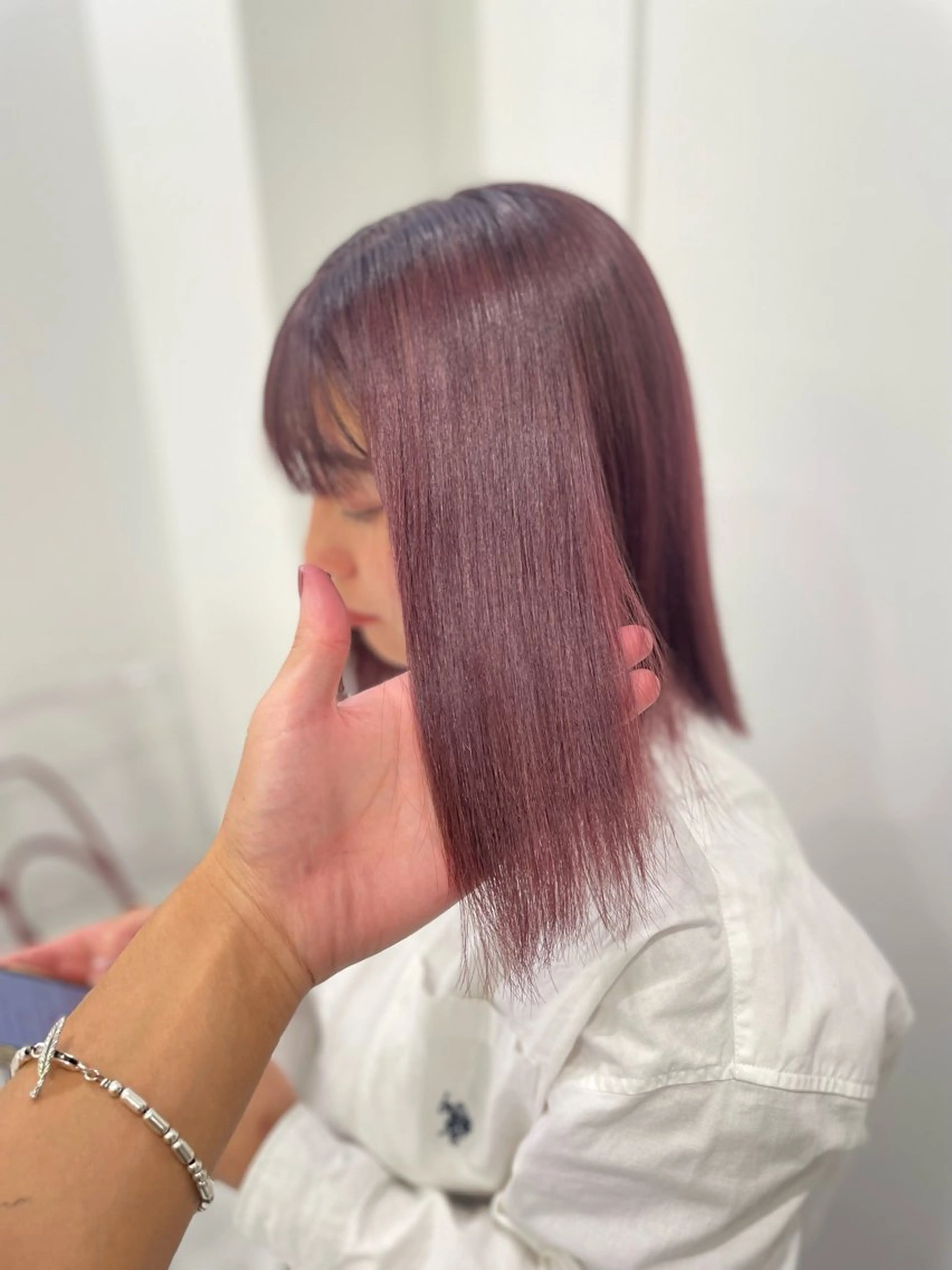 ミディアム カラー カット ヘアカラー トリートメント ヘッドスパ ヘアセット 大人っぽ♡上品な暖色 ♡ブリーチなし♡のヘアスタイル