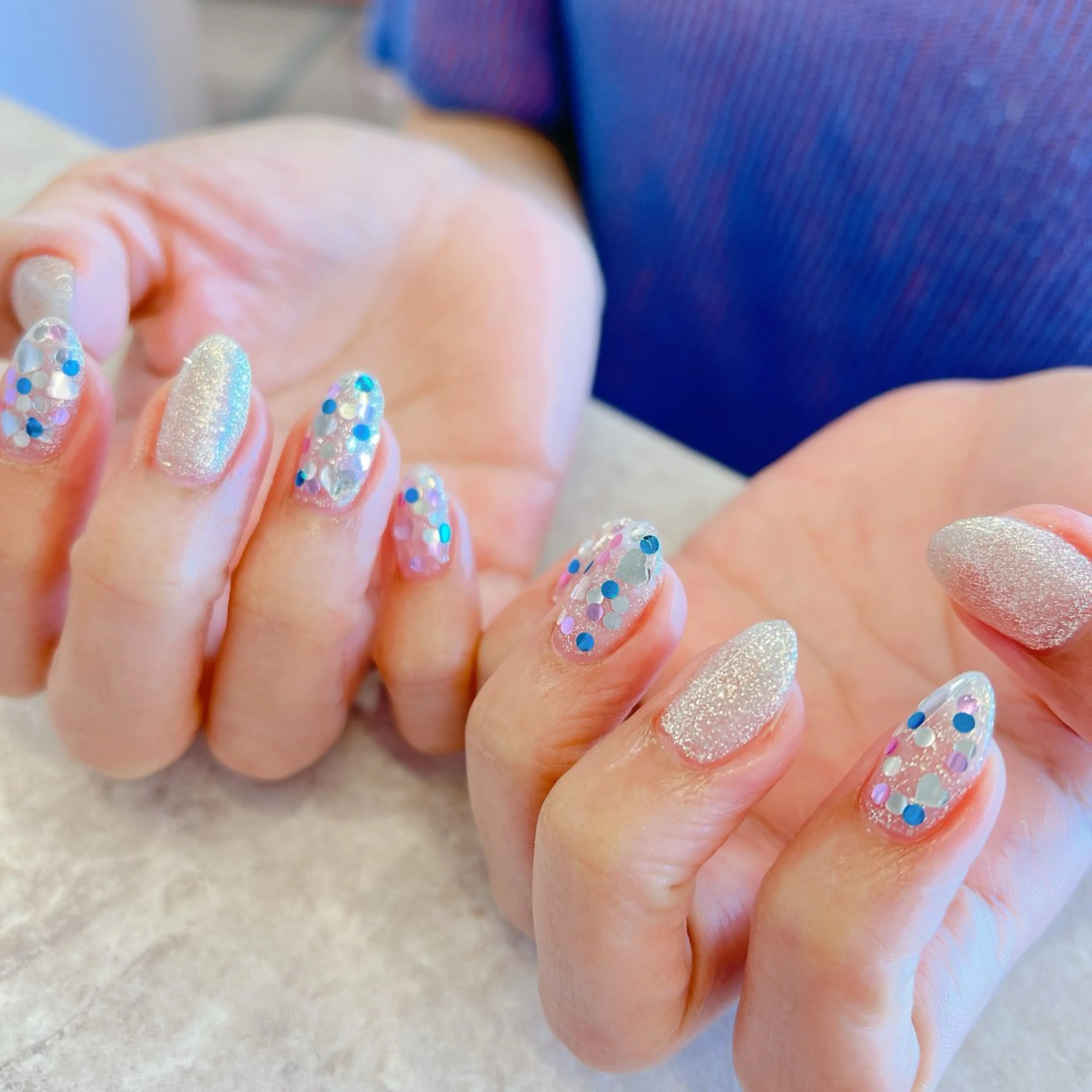 ネイル ブルー Nail&EyeNefer 旭店所属・木村 仁美のネイルデザイン