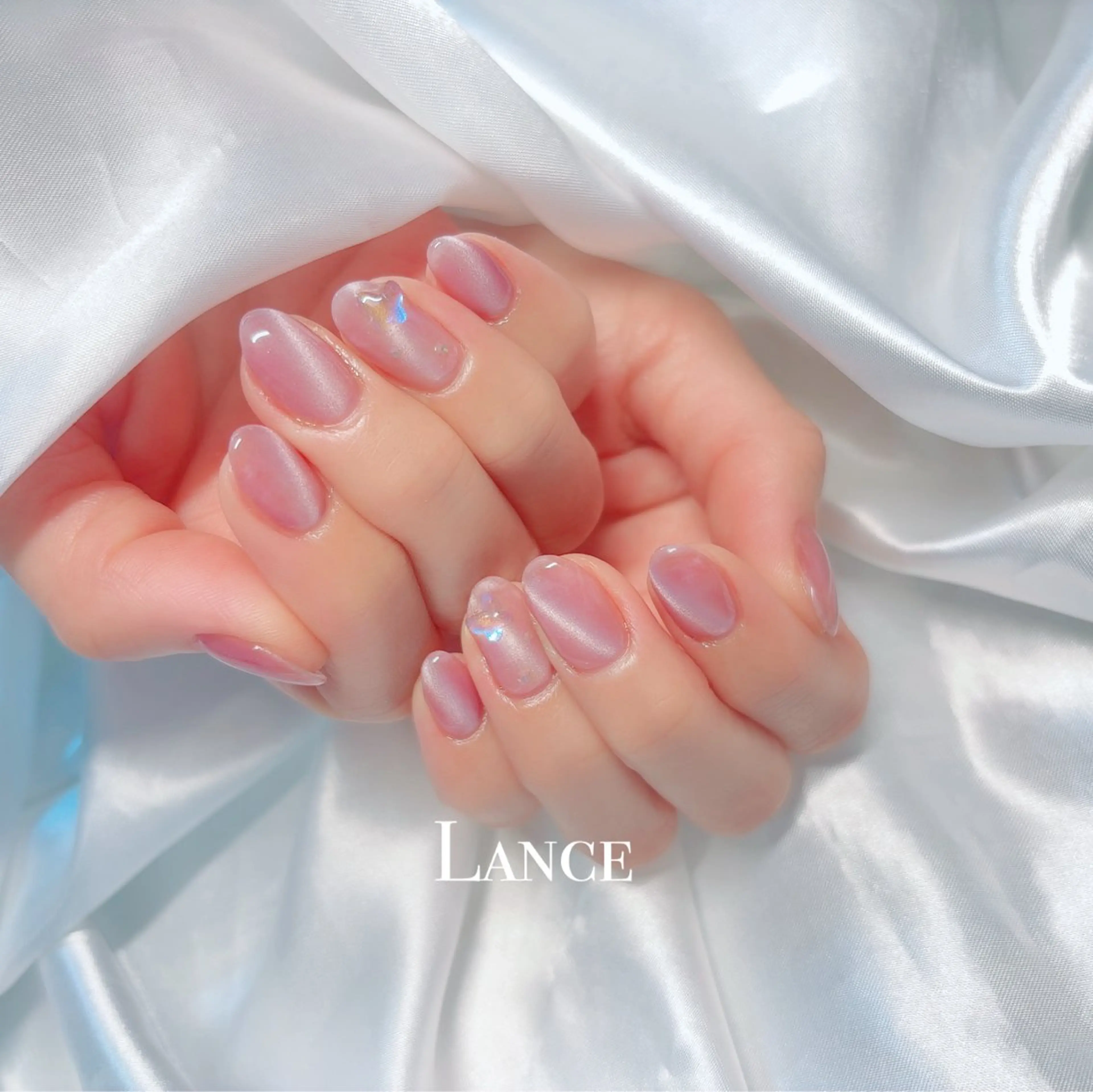 ネイル オーロラネイル フットネイル フレンチネイル ハート キラキラネイル ハンドネイル Lance nailのネイルデザイン