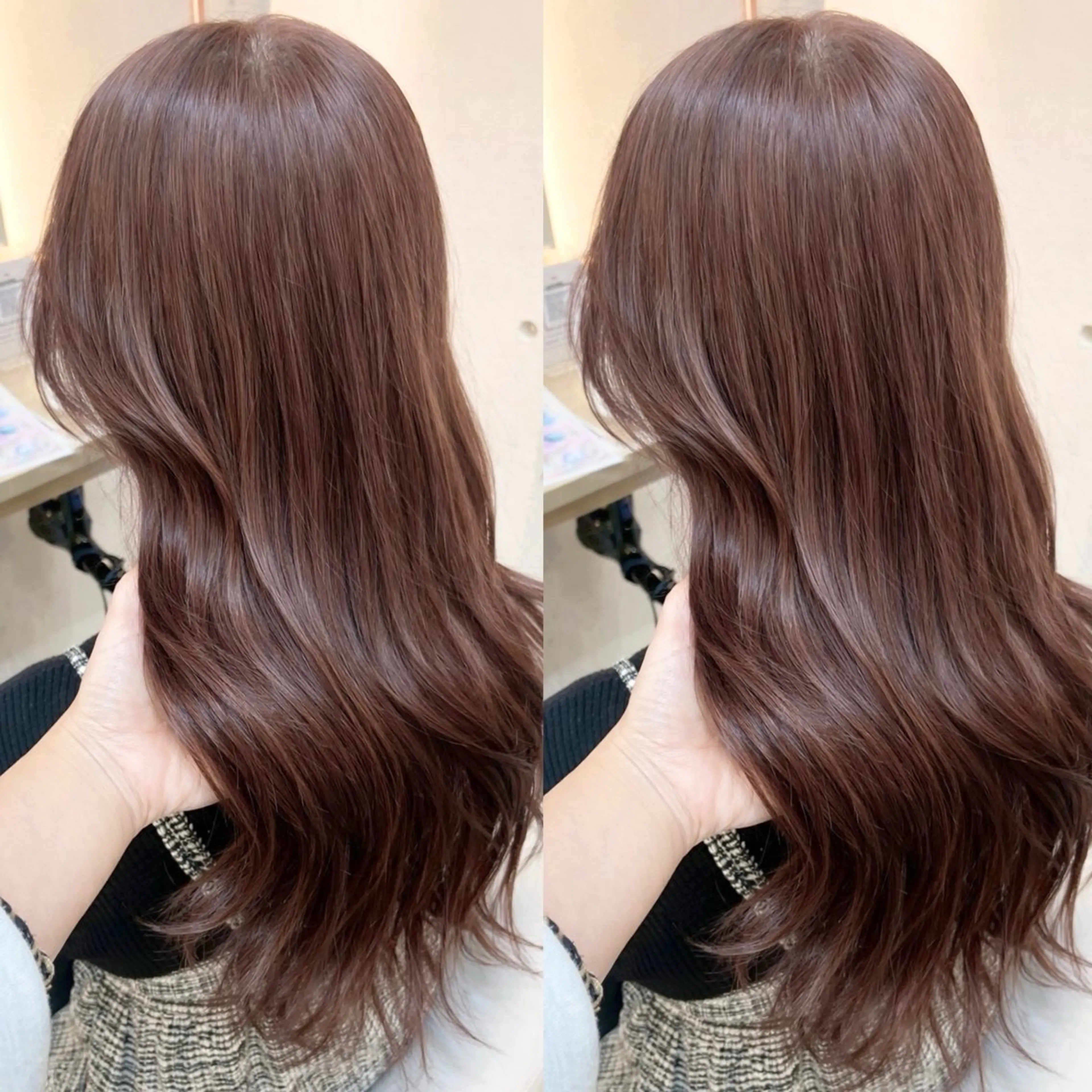 セミロング カラー カット ヘアカラー トリートメント ハイトーン🎀 暖色系カラー🎀愛美のヘアスタイル