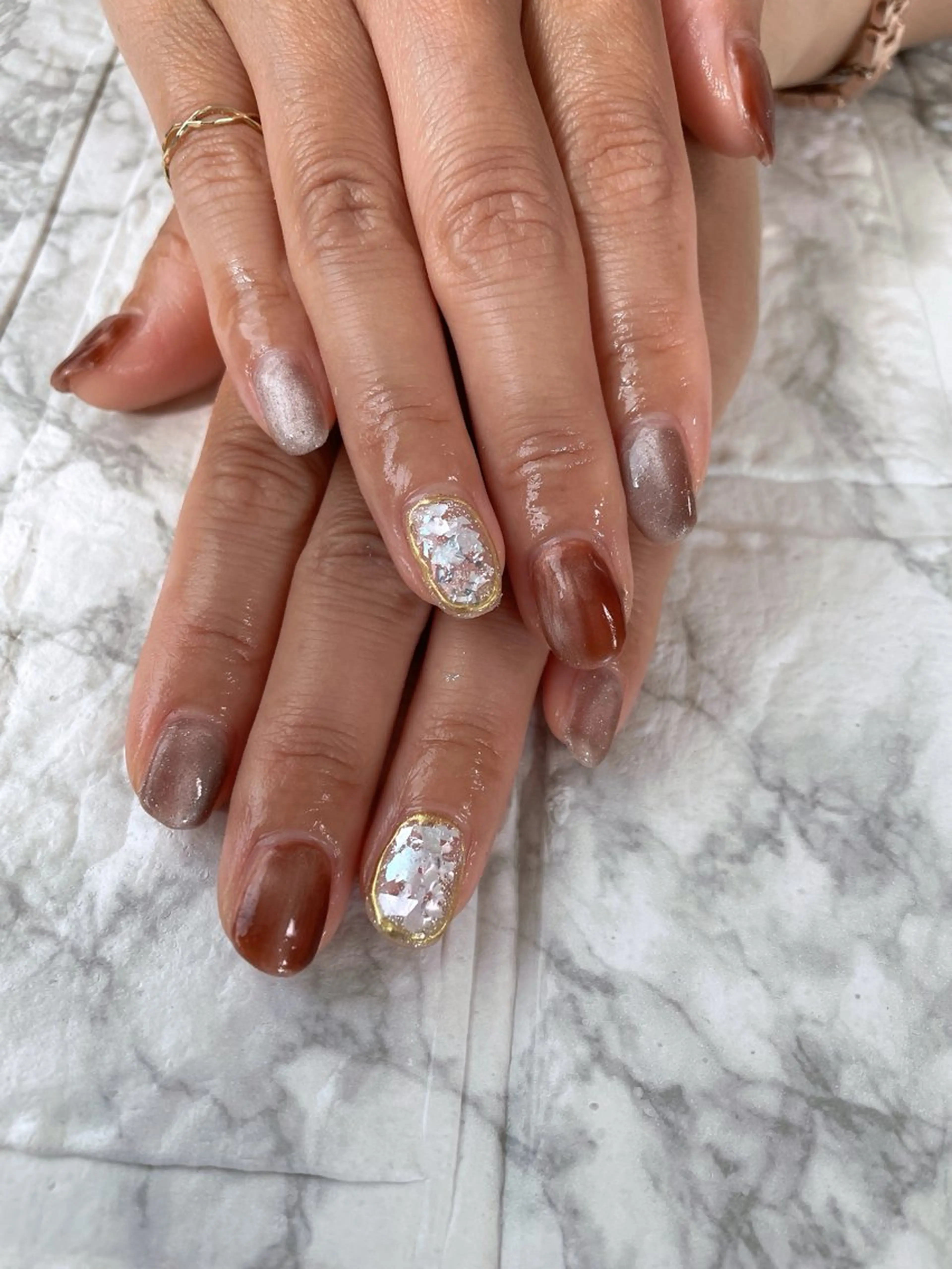 ネイル アートネイル マグネットネイル ミラーネイル TOWA NAILのネイルデザイン