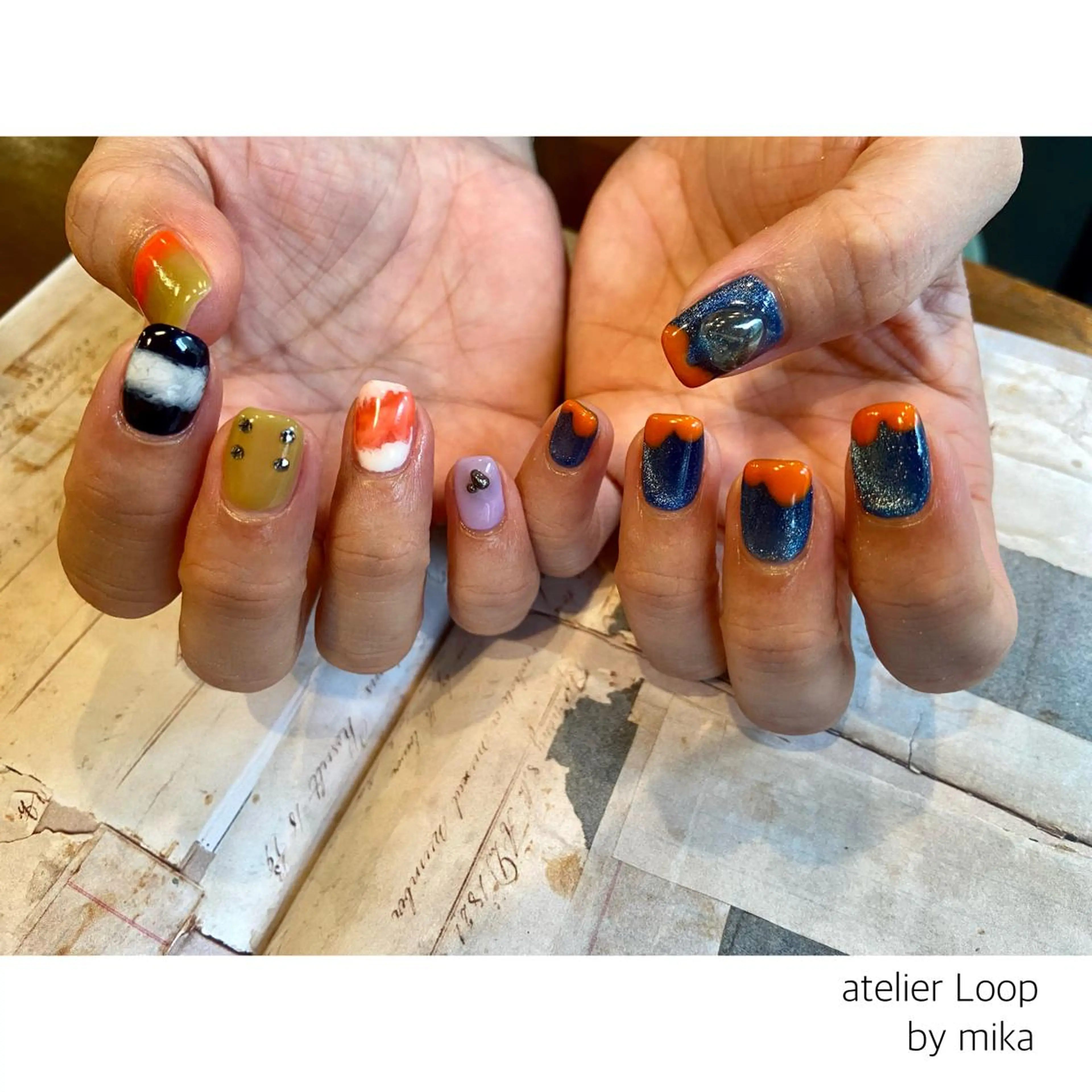 ネイル ハート マグネットネイル ニュアンスネイル ハンドネイル atelier Loop♪MIKAのネイルデザイン