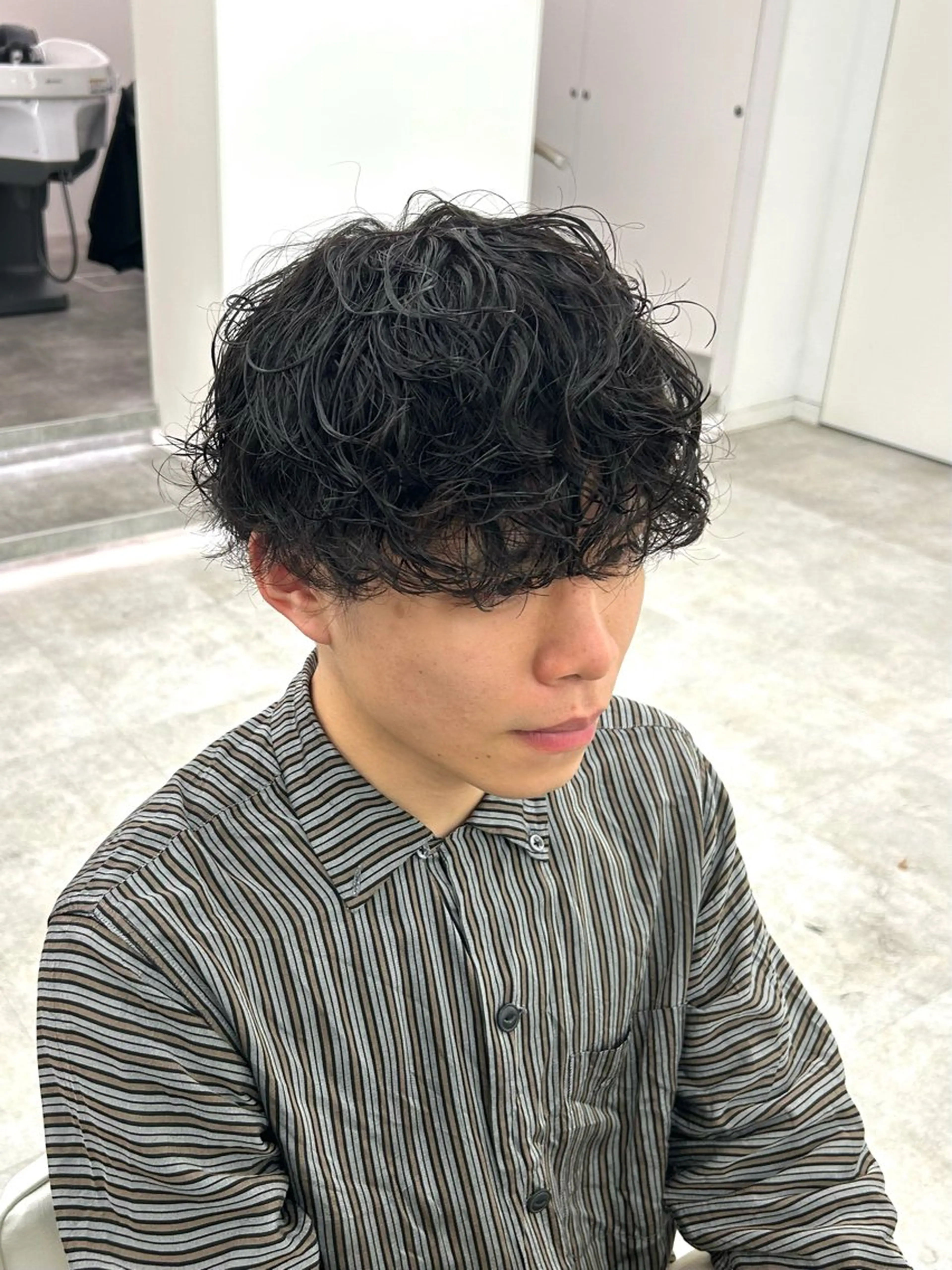 【王道波巻きパーマ】波巻きパーマ＋メンズカット＋シャンプー＋トリートメント✨の写真