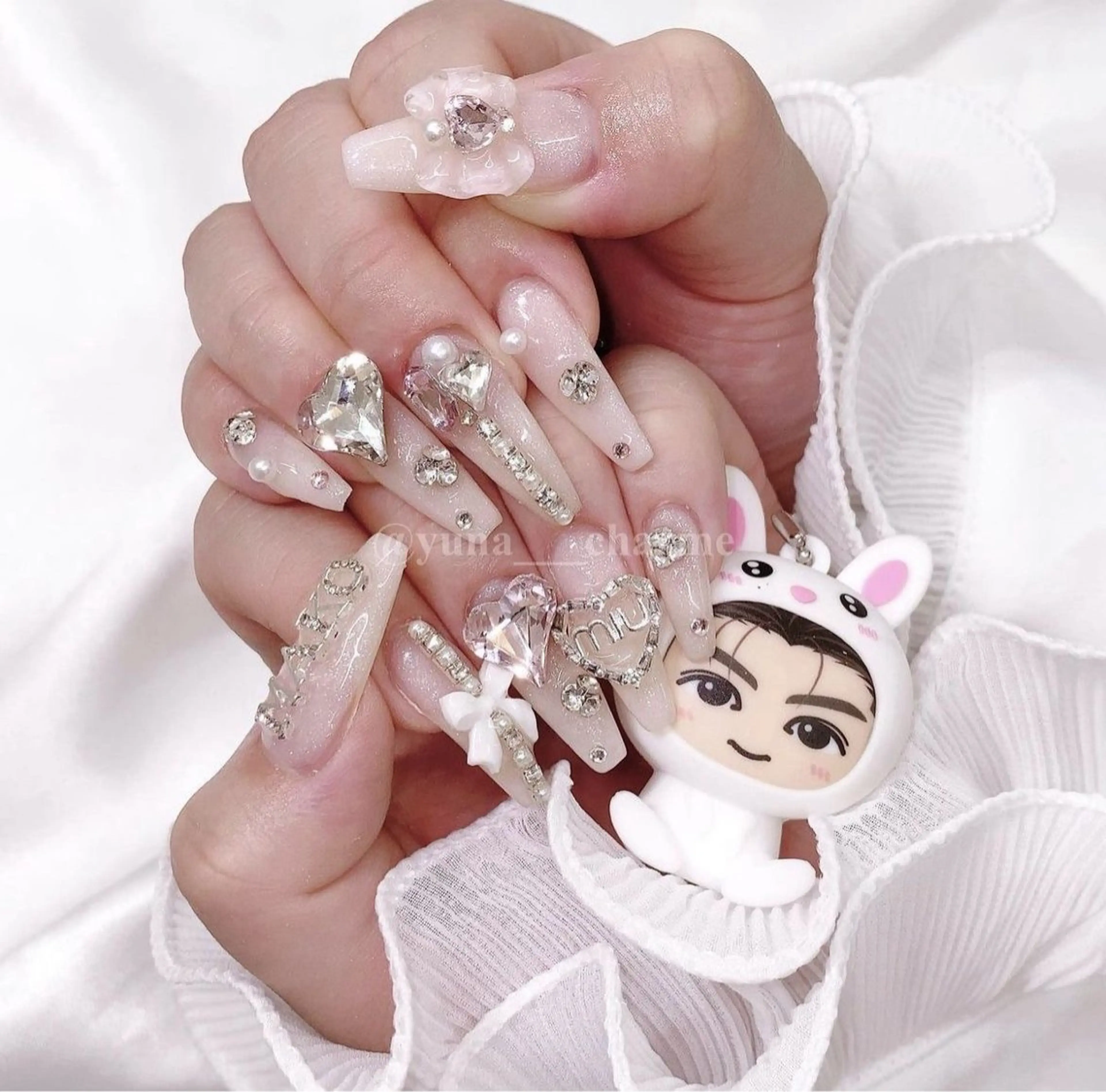 ネイル 長さ出し マグネットネイル ミラーネイル ピンク ネイルチップ Lee Nailsのネイルデザイン