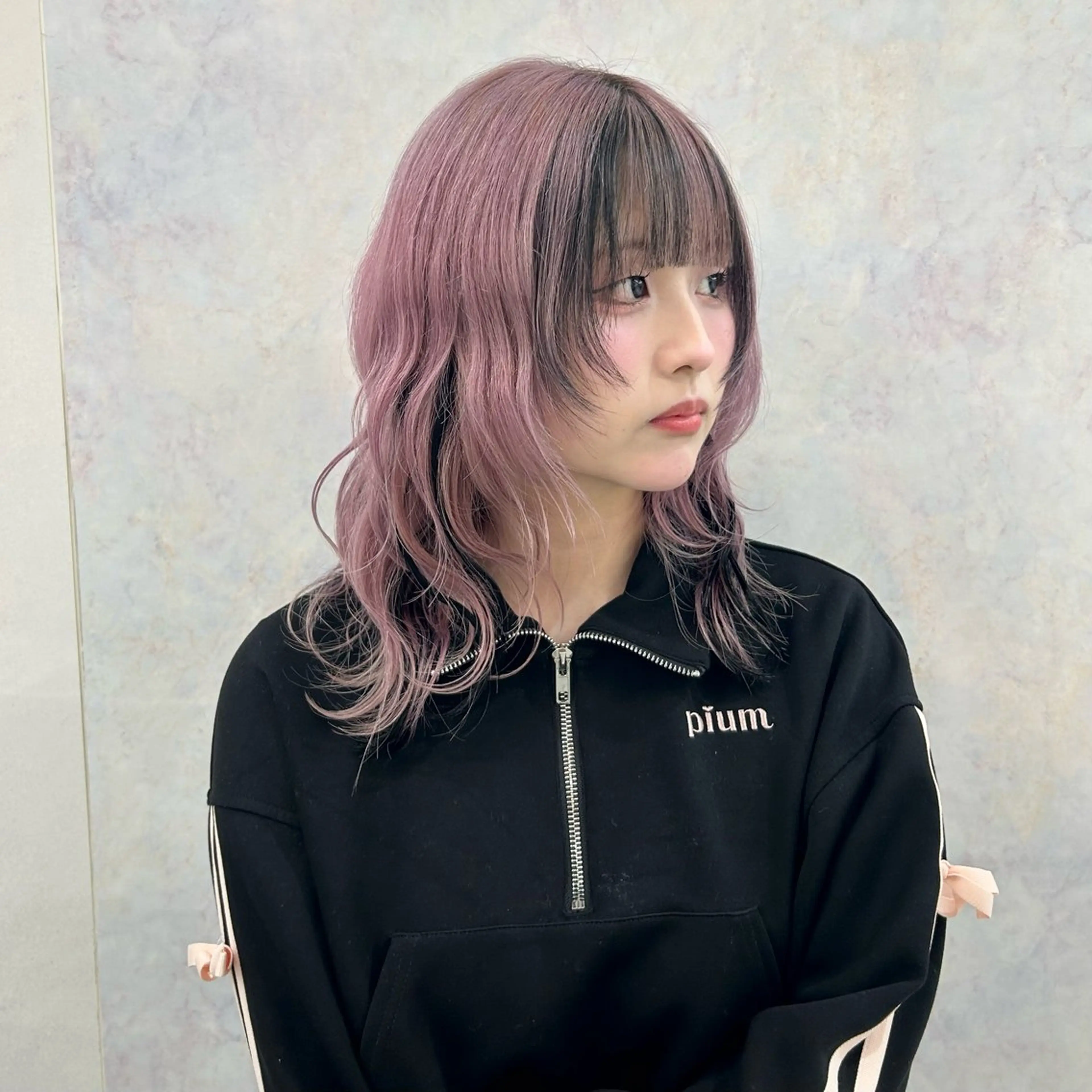 ミディアム カラー 🥀YUIHA🥀 テザインカラー♥のヘアスタイル