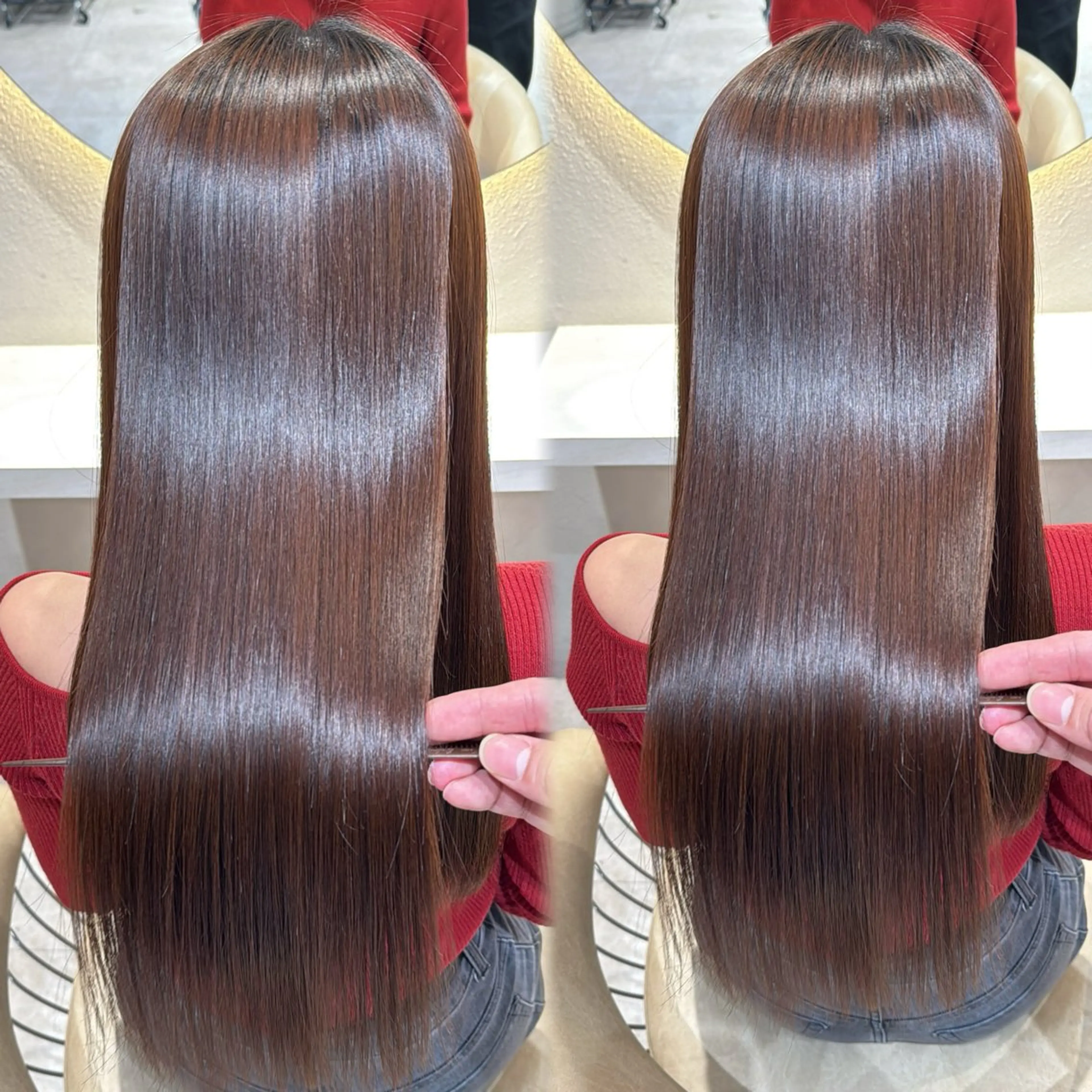 ロング カラー カット ヘアカラー 縮毛矯正 トリートメント レイヤー❣️縮毛矯 川村利幸のヘアスタイル