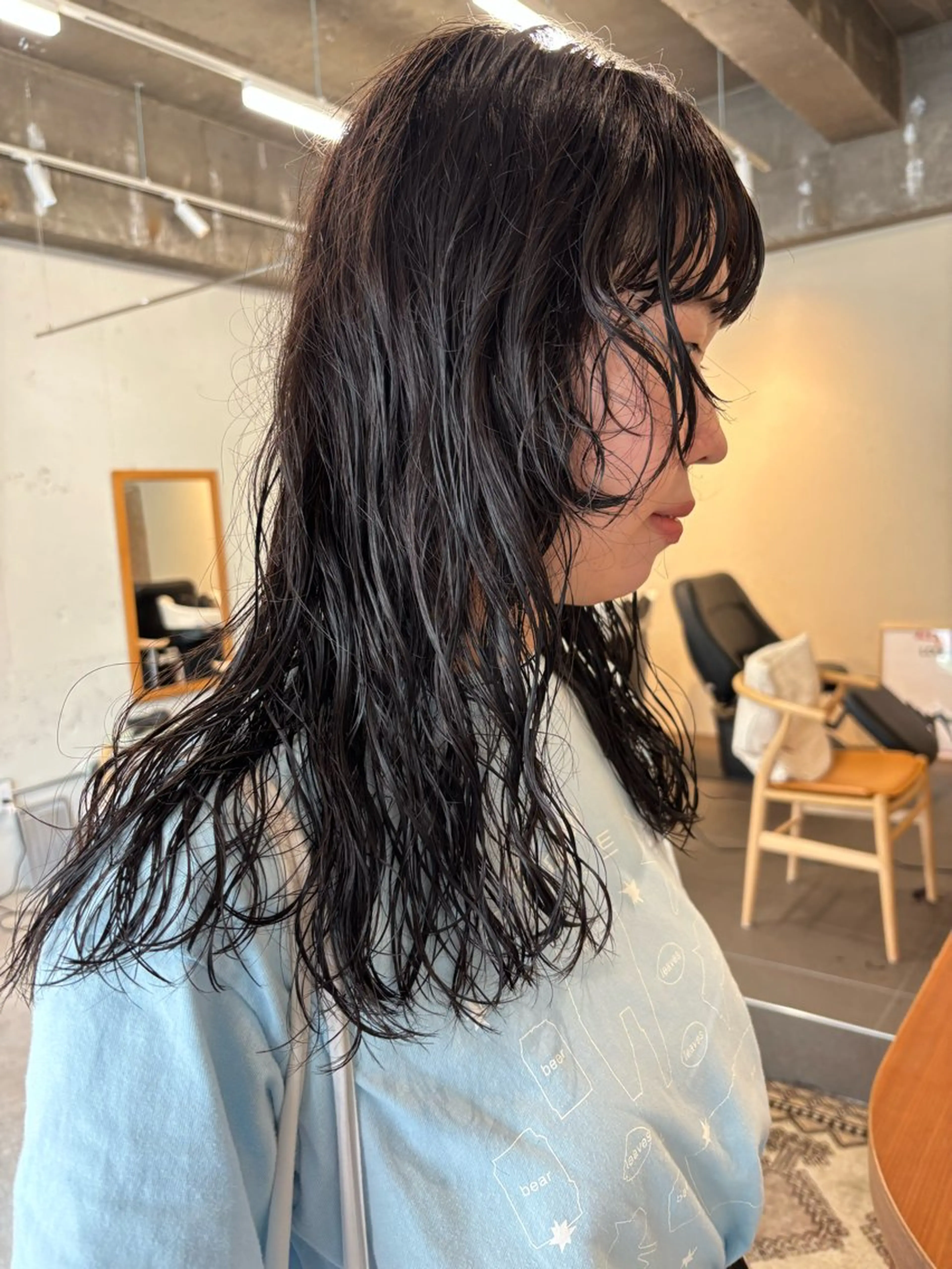 ロング カラー パーマ 永田 愛莉のヘアスタイル