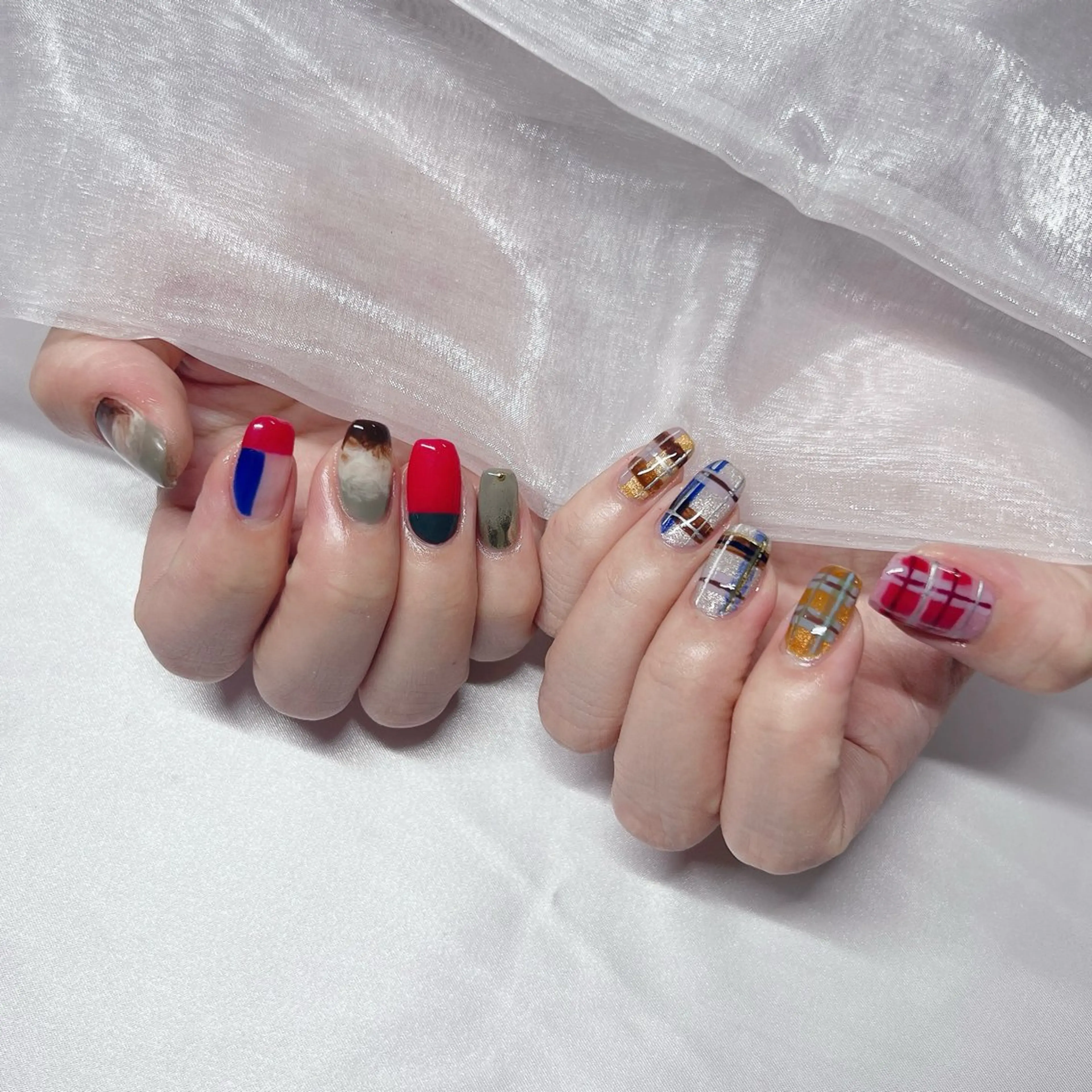 ネイル ジェルネイル 韓国ネイル ラメ(グリッター) マグネットネイル 持ち込み ハンドネイル nail salon Rewardのネイルデザイン