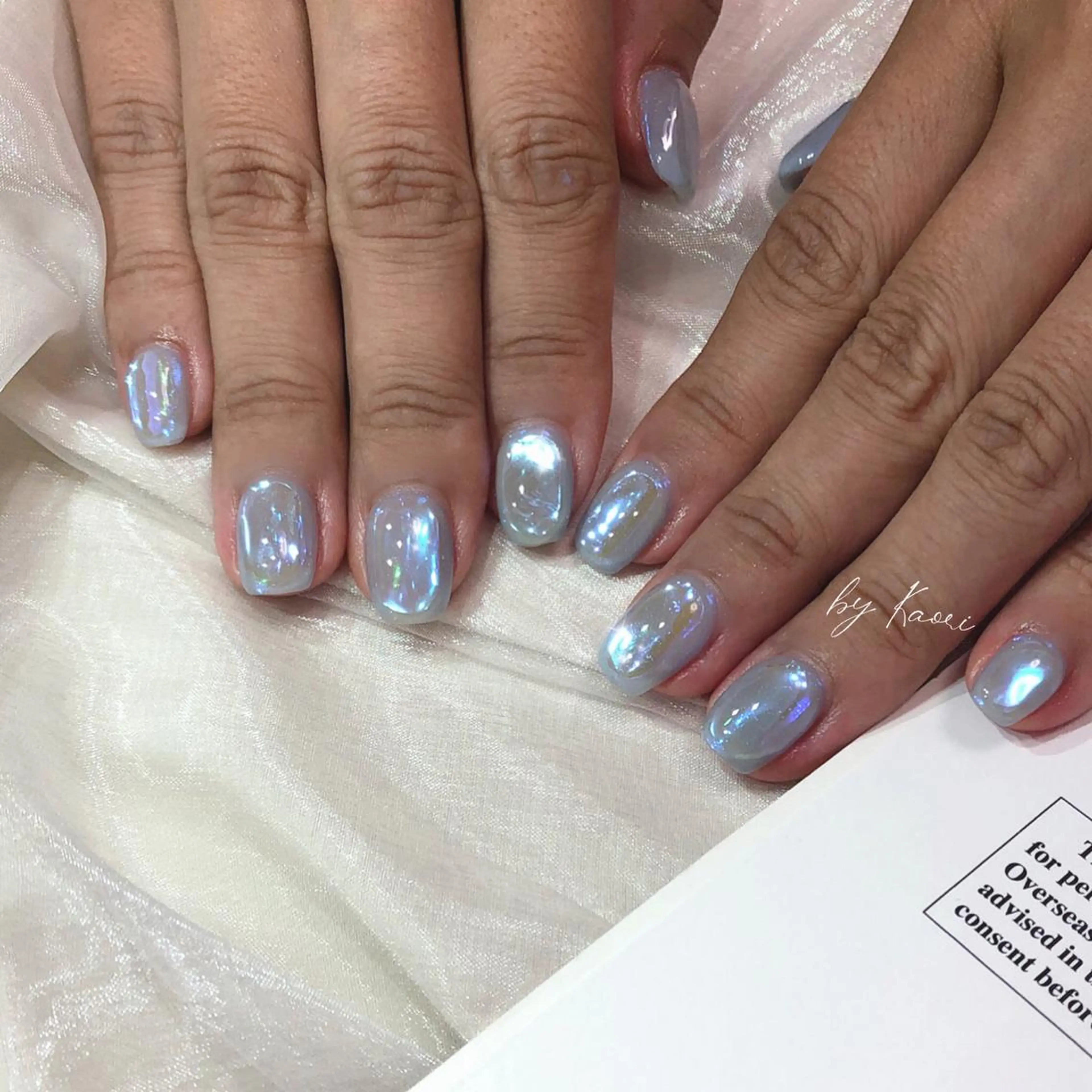 ネイル オーロラネイル ブラウン カジュアル フットネイル フレンチネイル ハンドネイル フットネイル _Defi_ by Kaoriのネイルデザイン