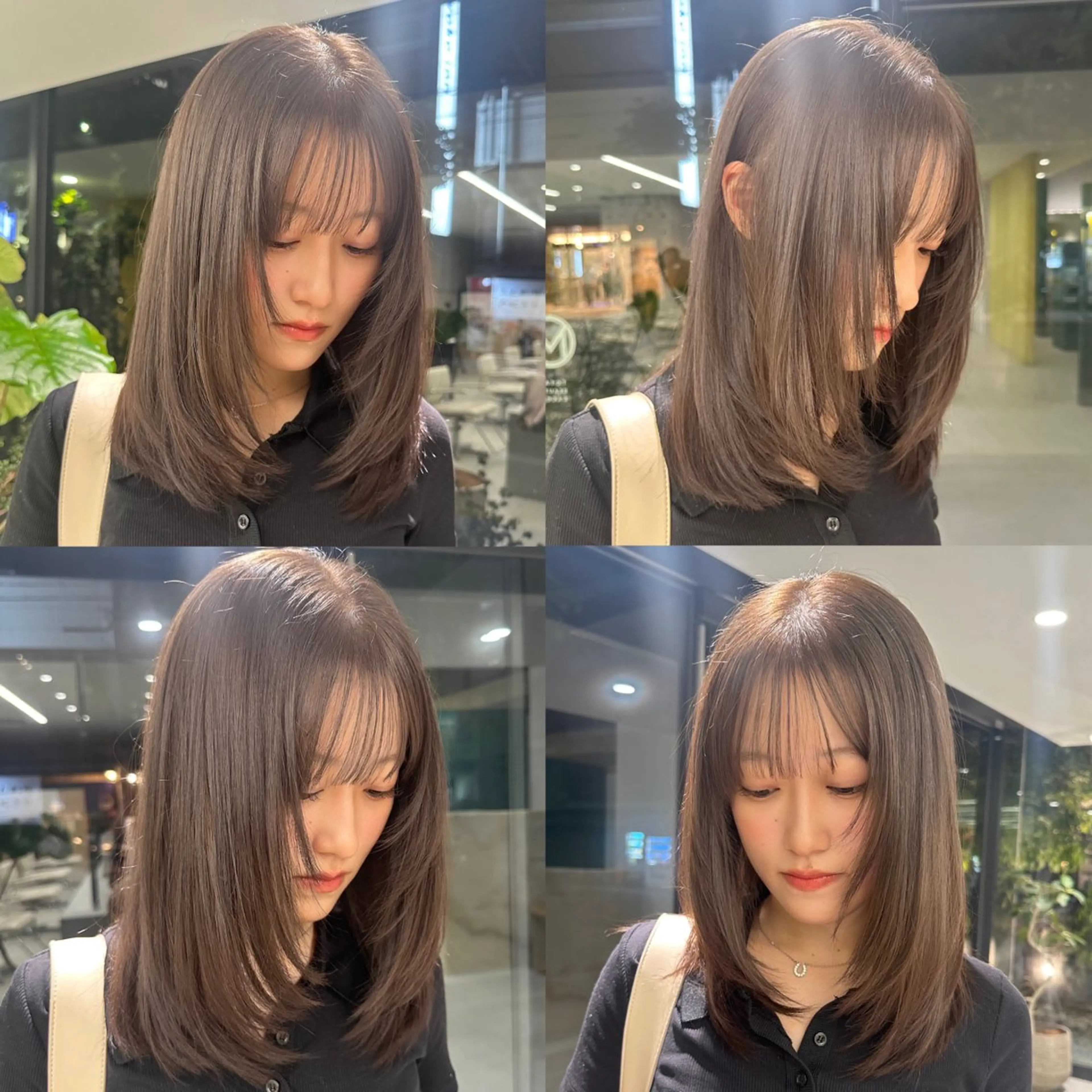 ミディアム カラー ベージュカラー ブリーチ ブリーチなしカラー カット ヘアカラー トリートメント M所属・ハイトーン/透け感 カラー🎀真香のヘアスタイル