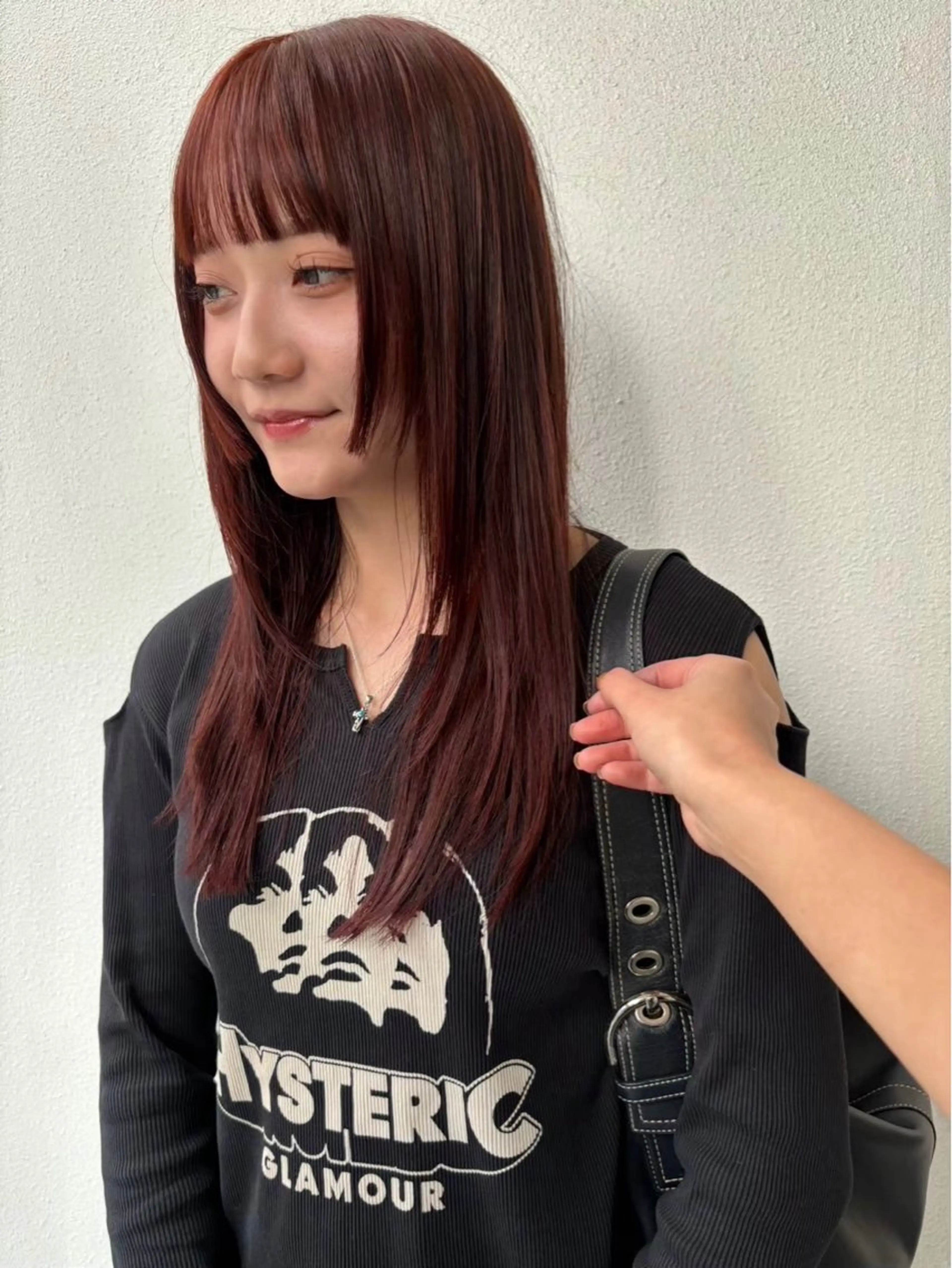 ロング 顔まわりレイヤー 顔周りカット 姫カット レイヤーカット パーマ/縮毛矯正/ LUVISM佐藤里咲のヘアスタイル