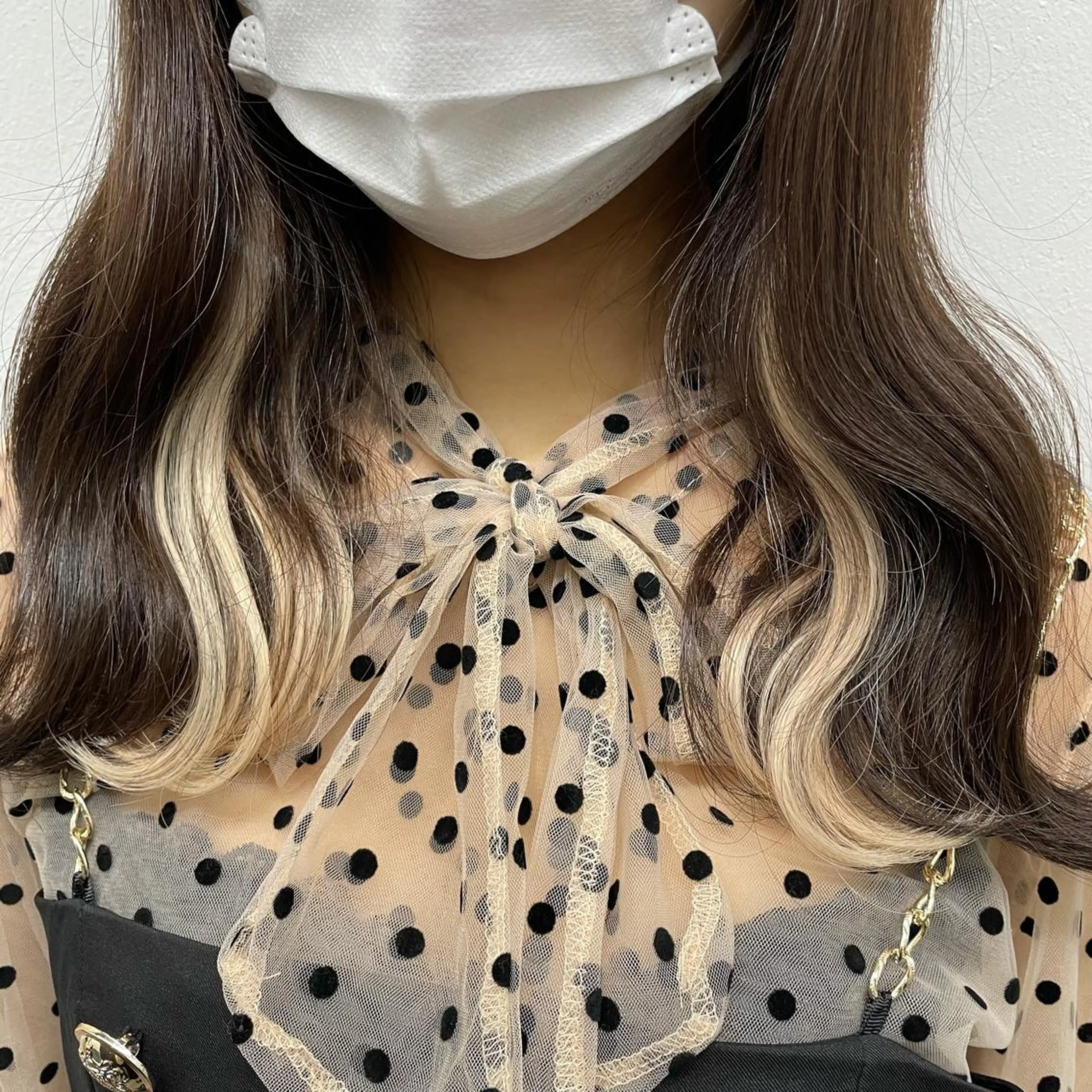 セミロング カラー シールエクステ バレイヤージュ ミストバング ダブルカラー  フェイスフレーミング ヘアカラー エクステ 🧡艶髪ちゅるん髪 🫧🧡YUKI❄️のヘアスタイル