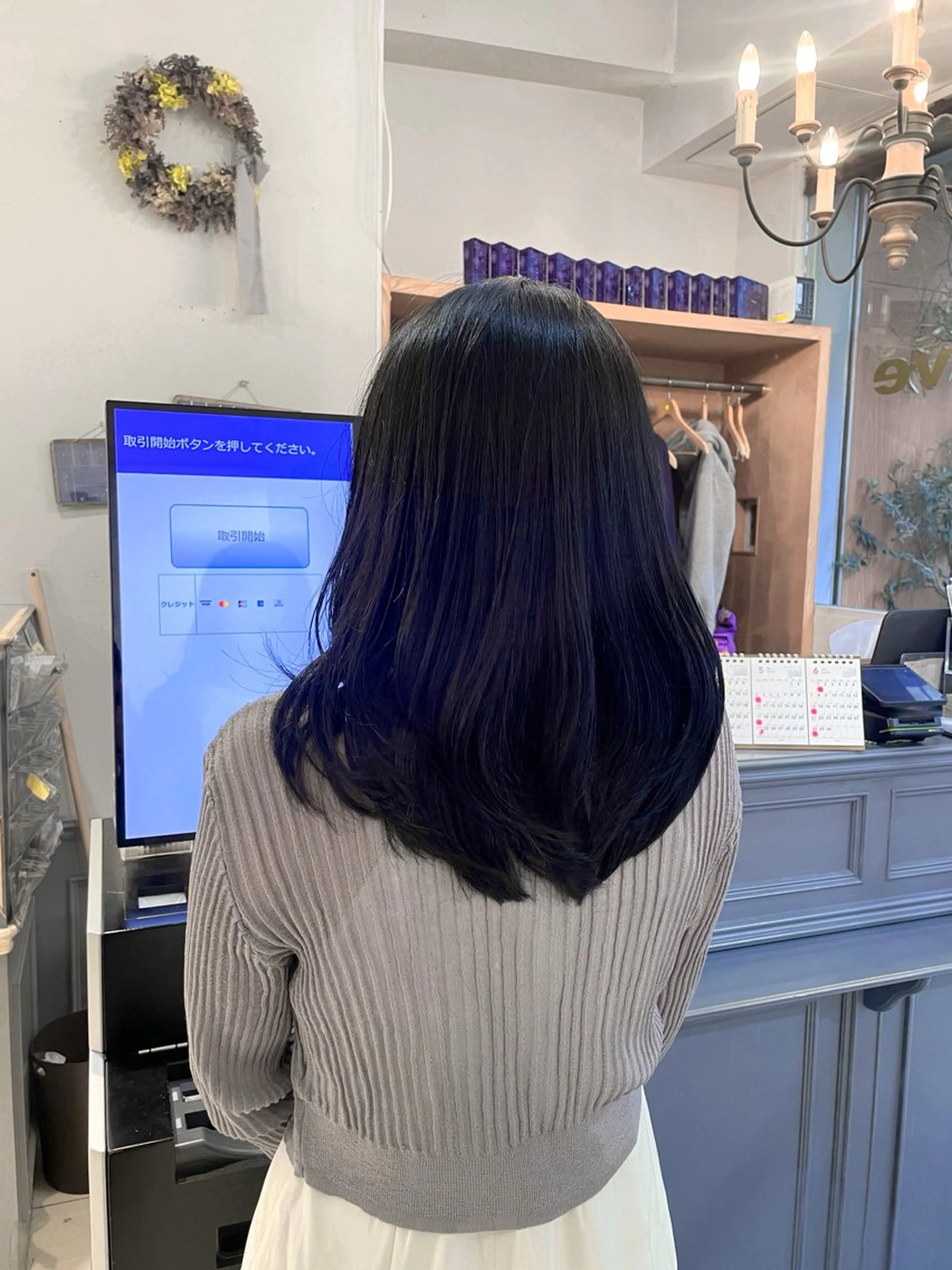 カラー 黒髪 ブルーカラー ブルーブラック 透明感カラー ヘアカラー トリートメント ⭐️✨ はづき✨⭐️のヘアスタイル