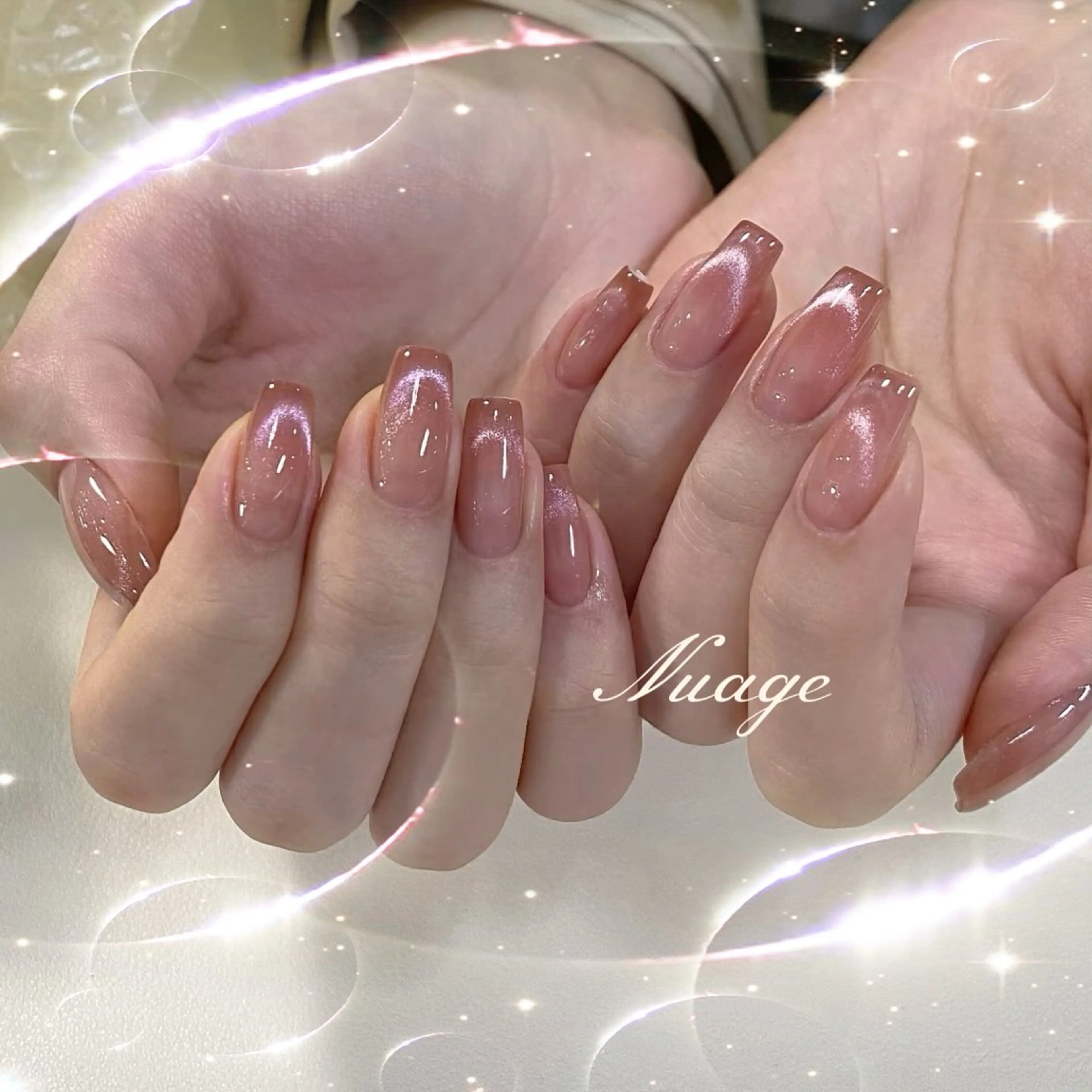 可愛い　マグネットグラデーションxフレンチの写真