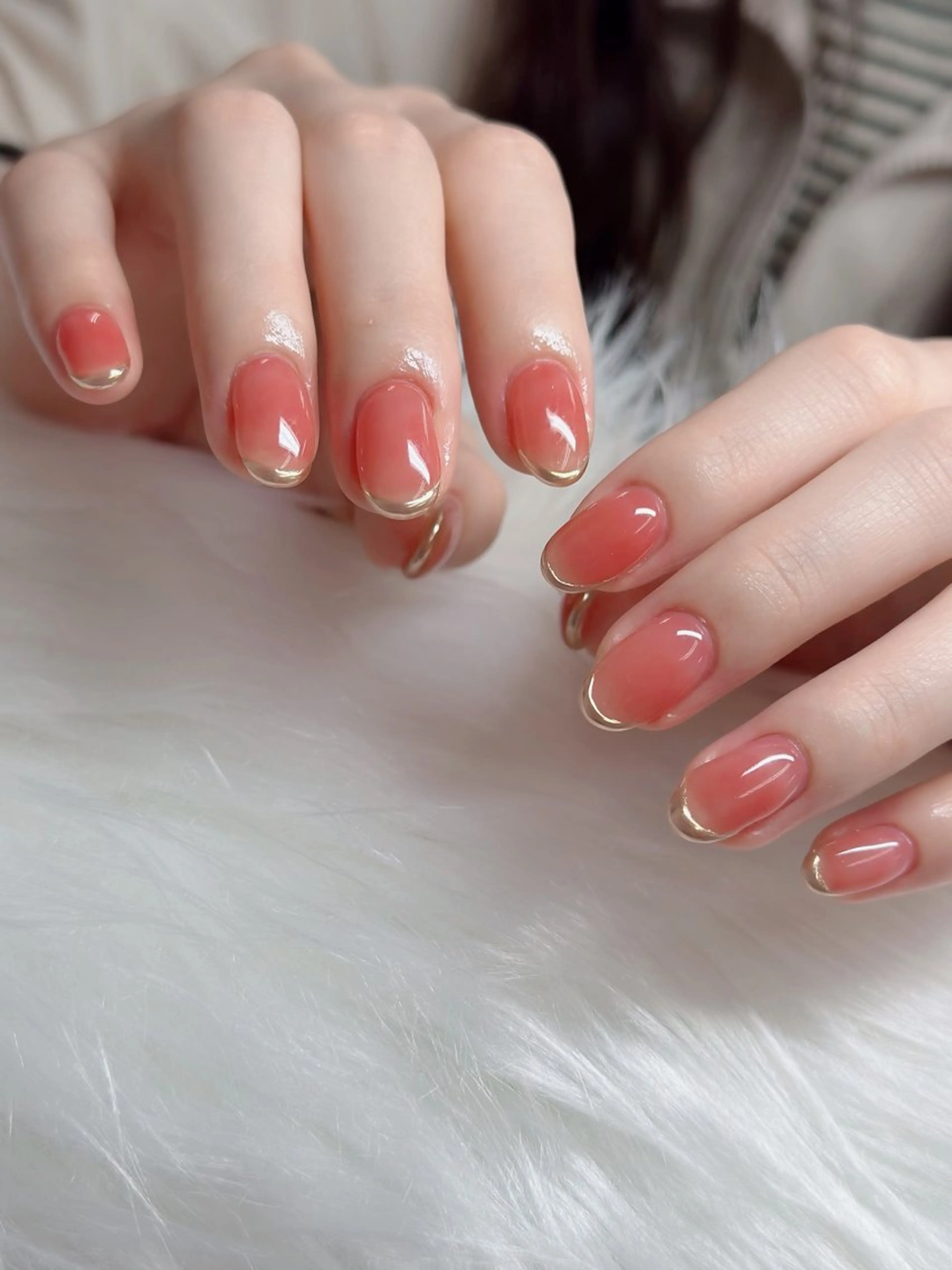 ネイル フレンチネイル ジェルネイル 韓国ネイル マグネットネイル ネイルチップ Anh 高田馬場のネイルデザイン