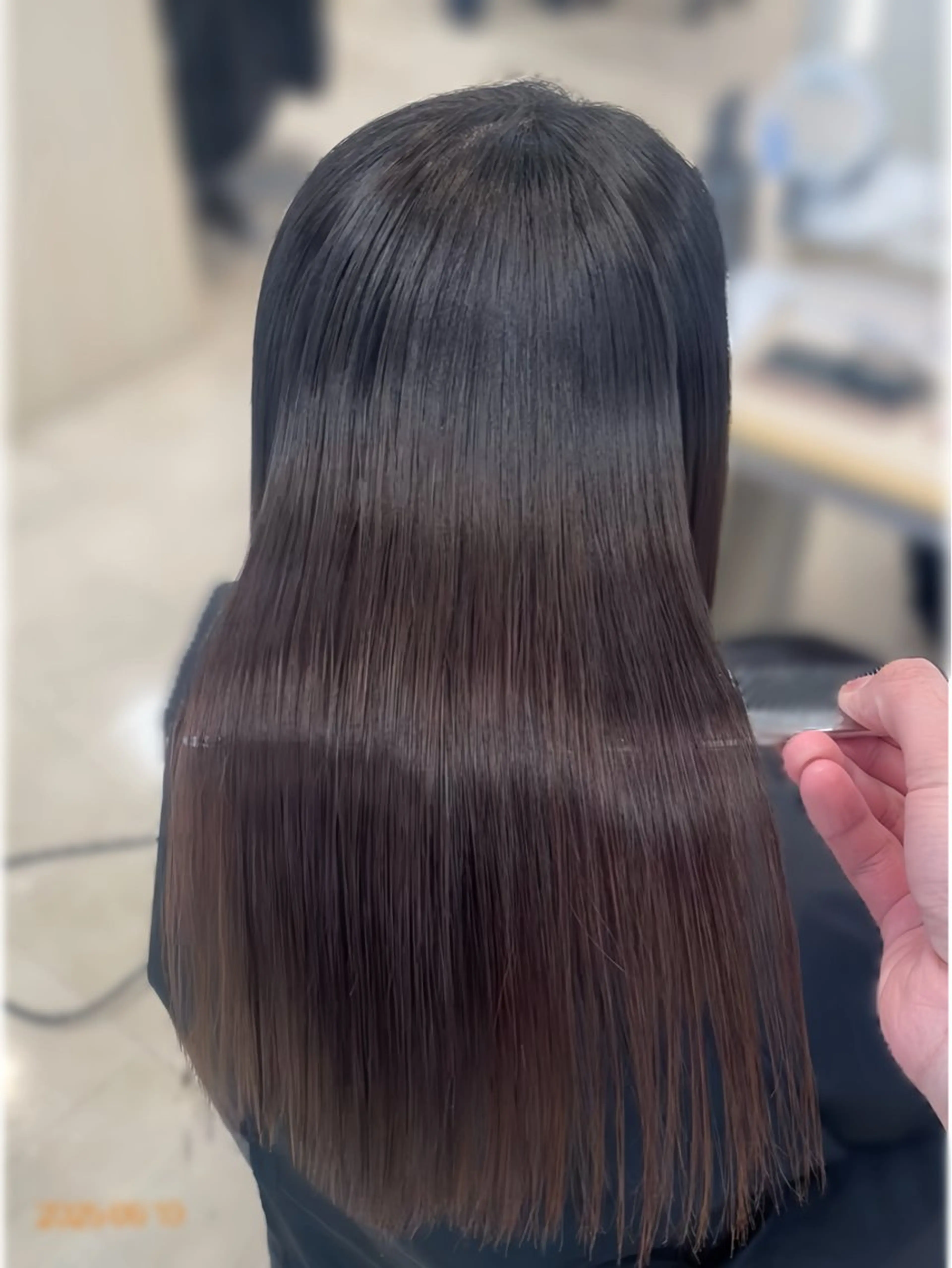 ロング シャドウパーマ／骨格 矯正カット　トモキのヘアスタイル